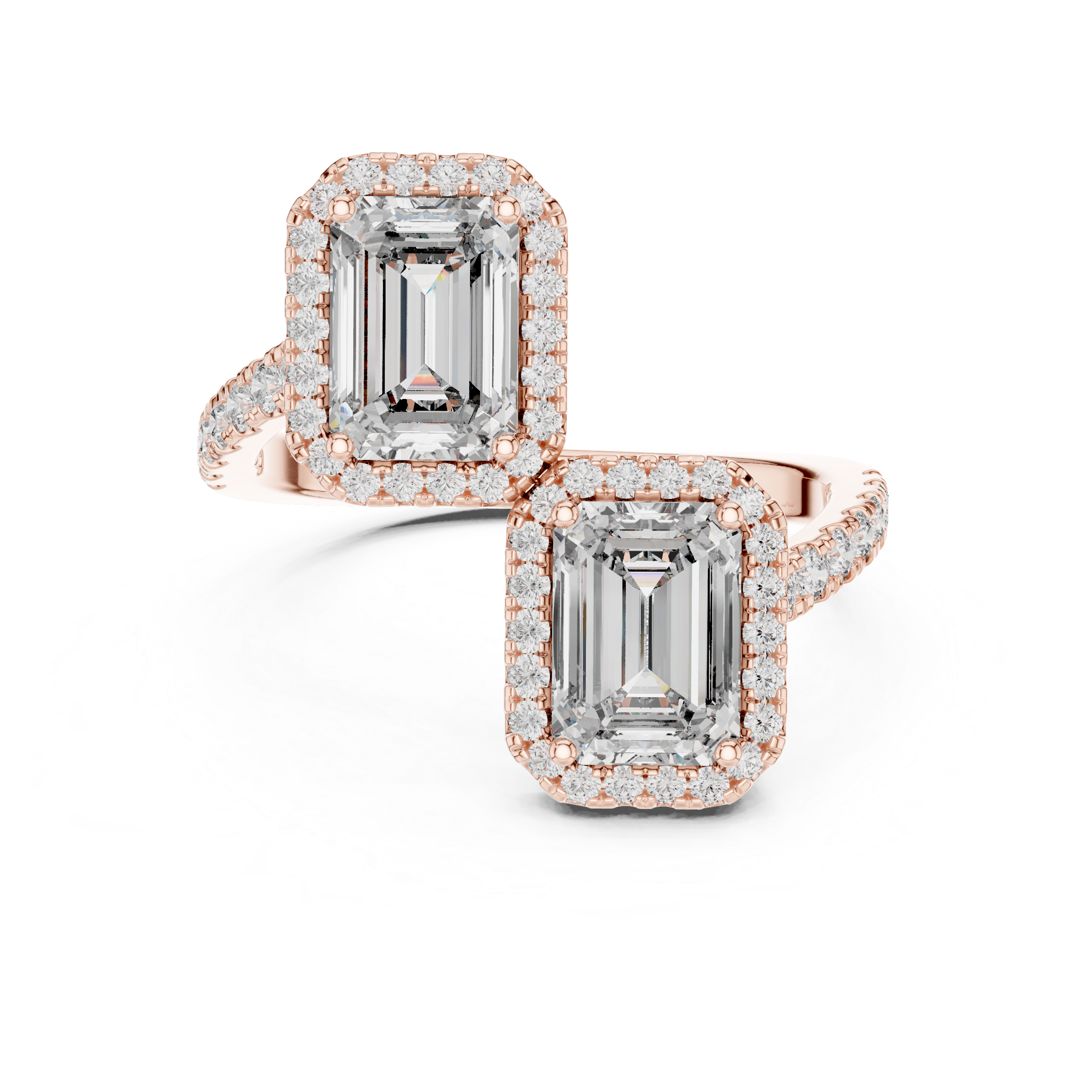 Luxury Double Emerald Diamond Ring