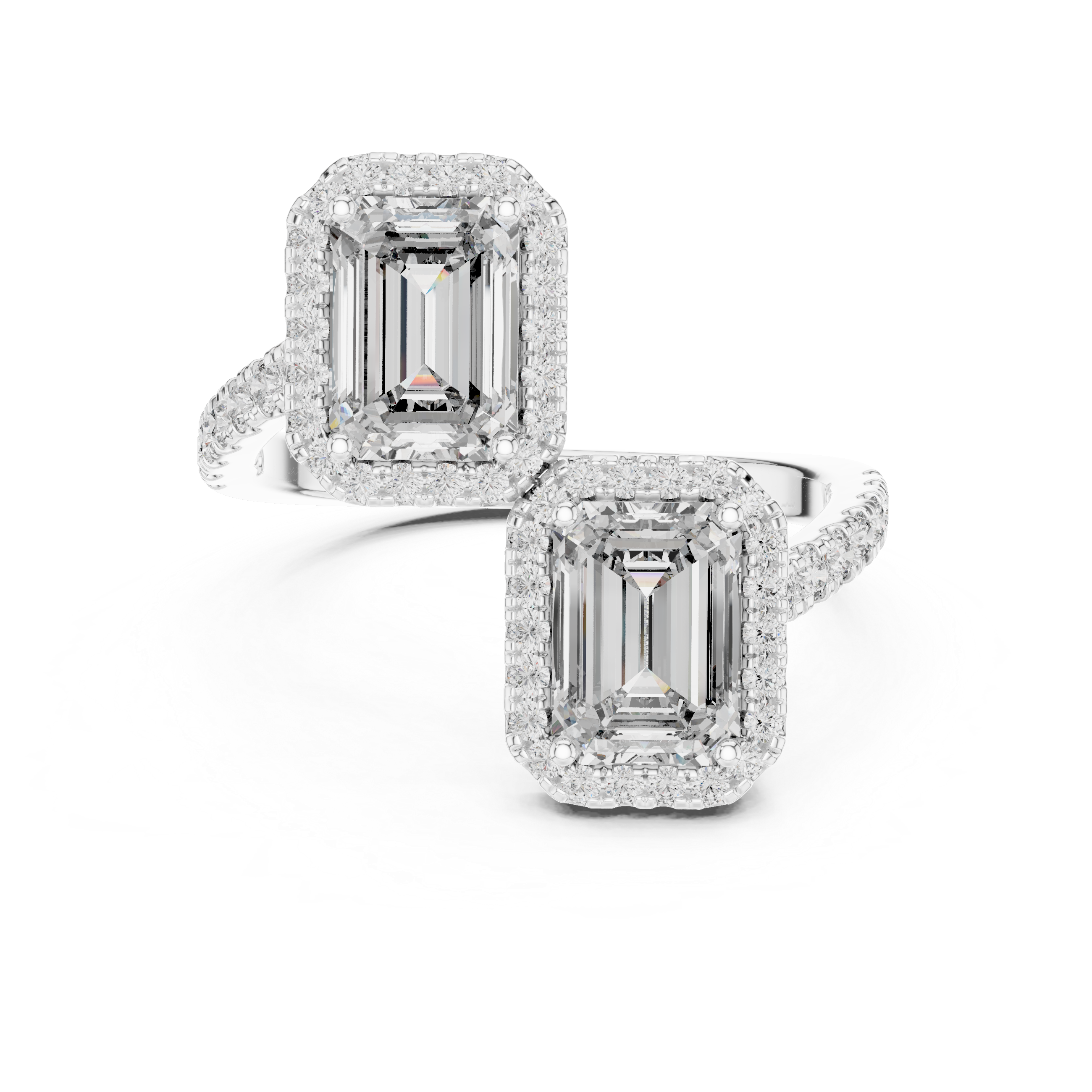 Luxury Double Emerald Diamond Ring