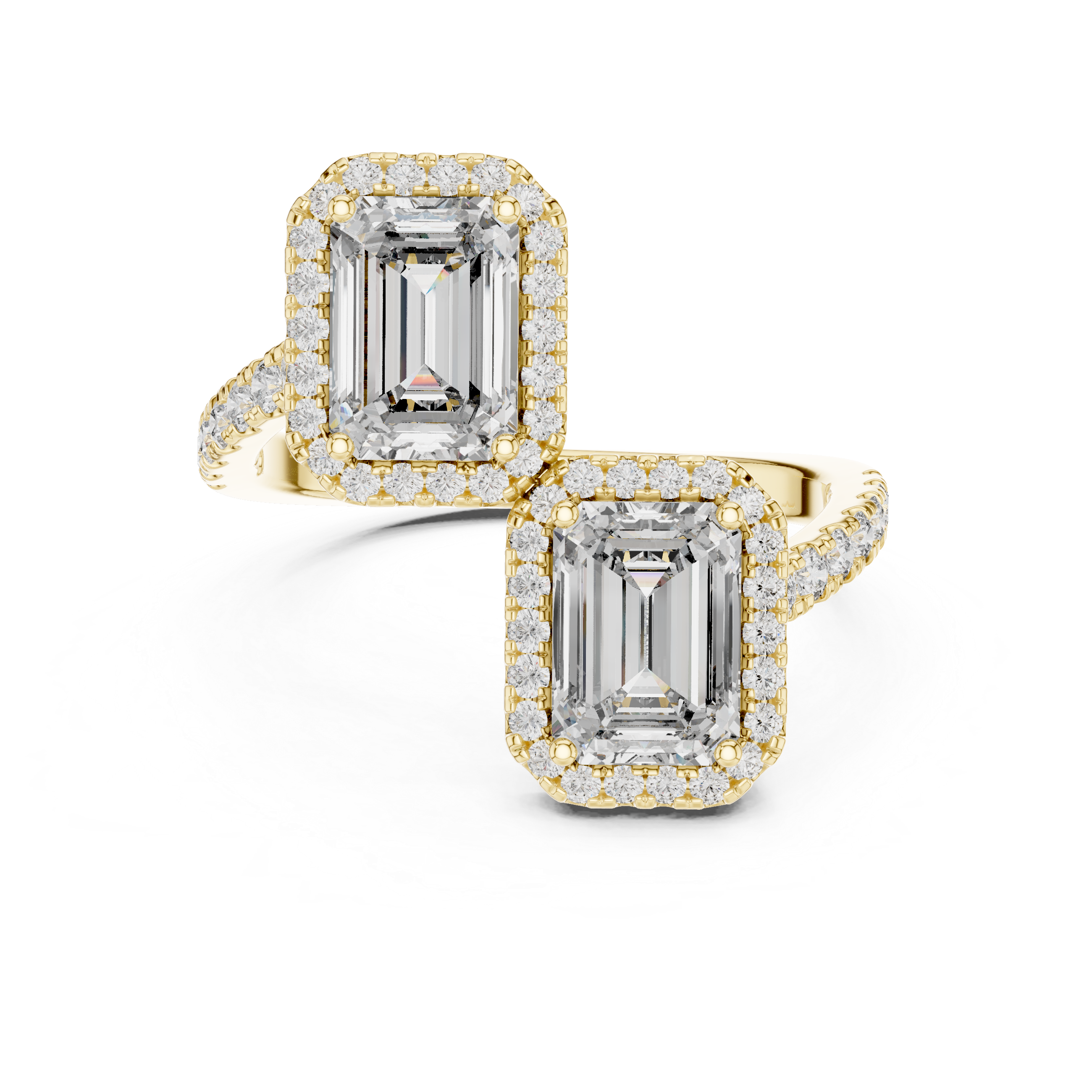 Luxury Double Emerald Diamond Ring