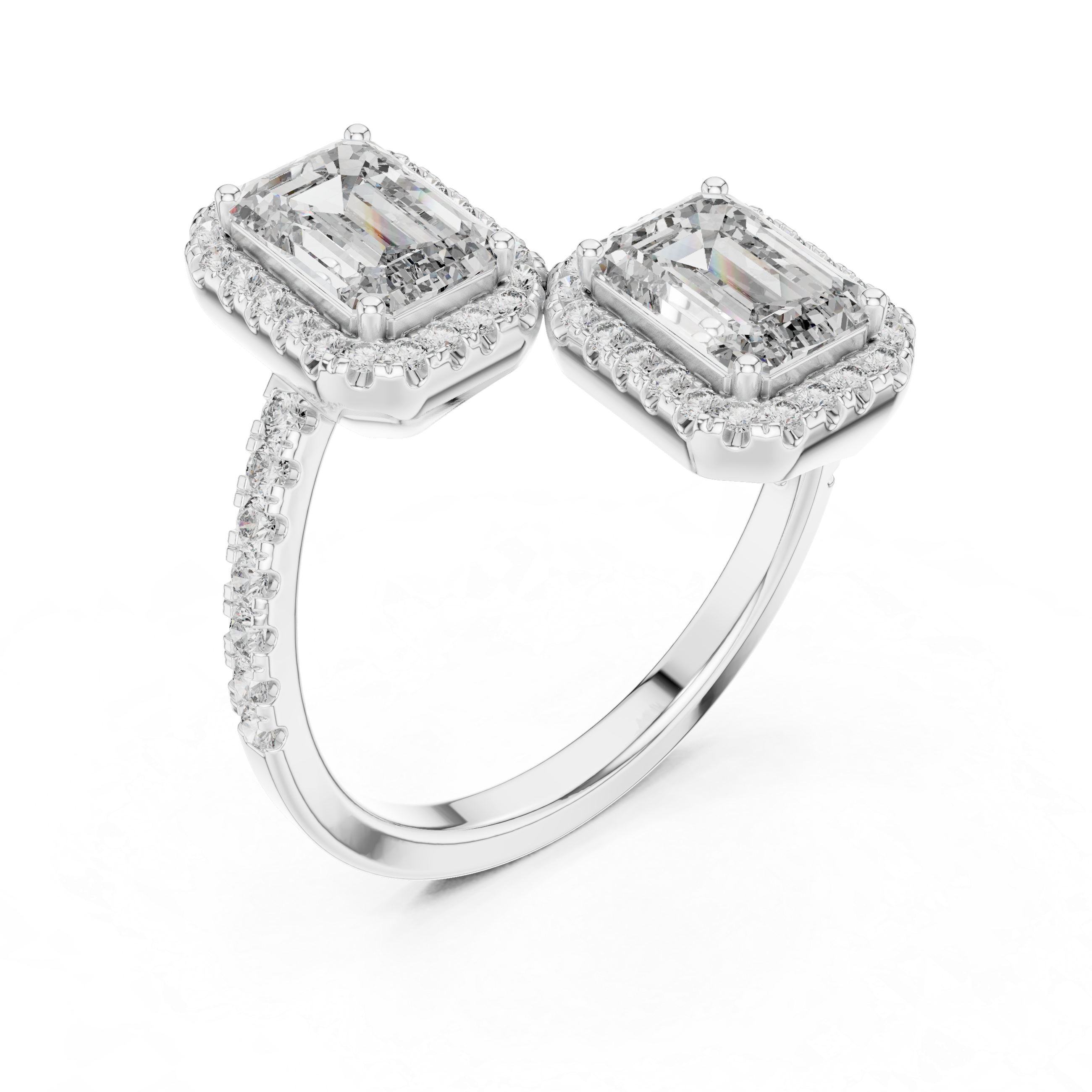 Luxury Double Emerald Diamond Ring