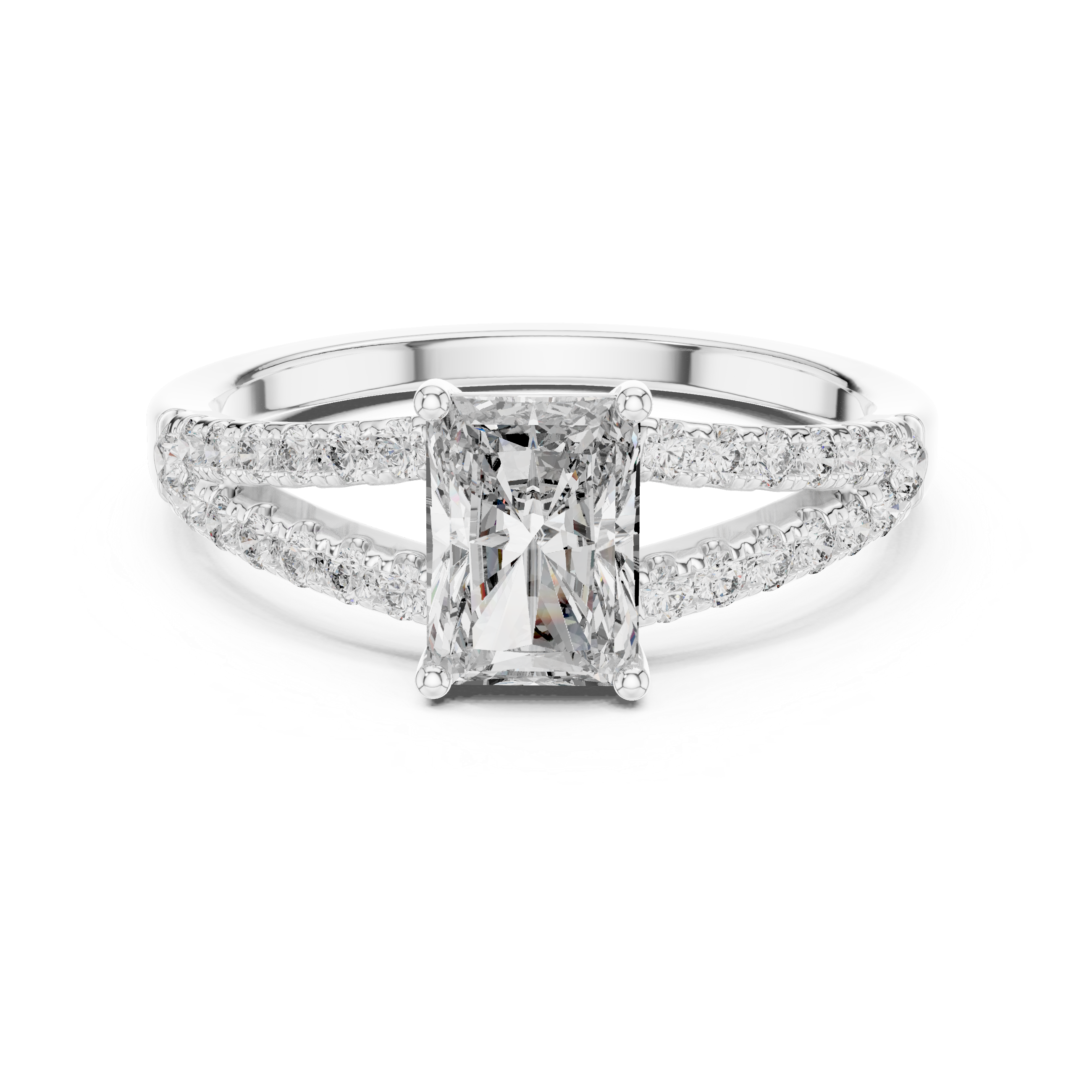Luxury Radiant Split Diamond Ring