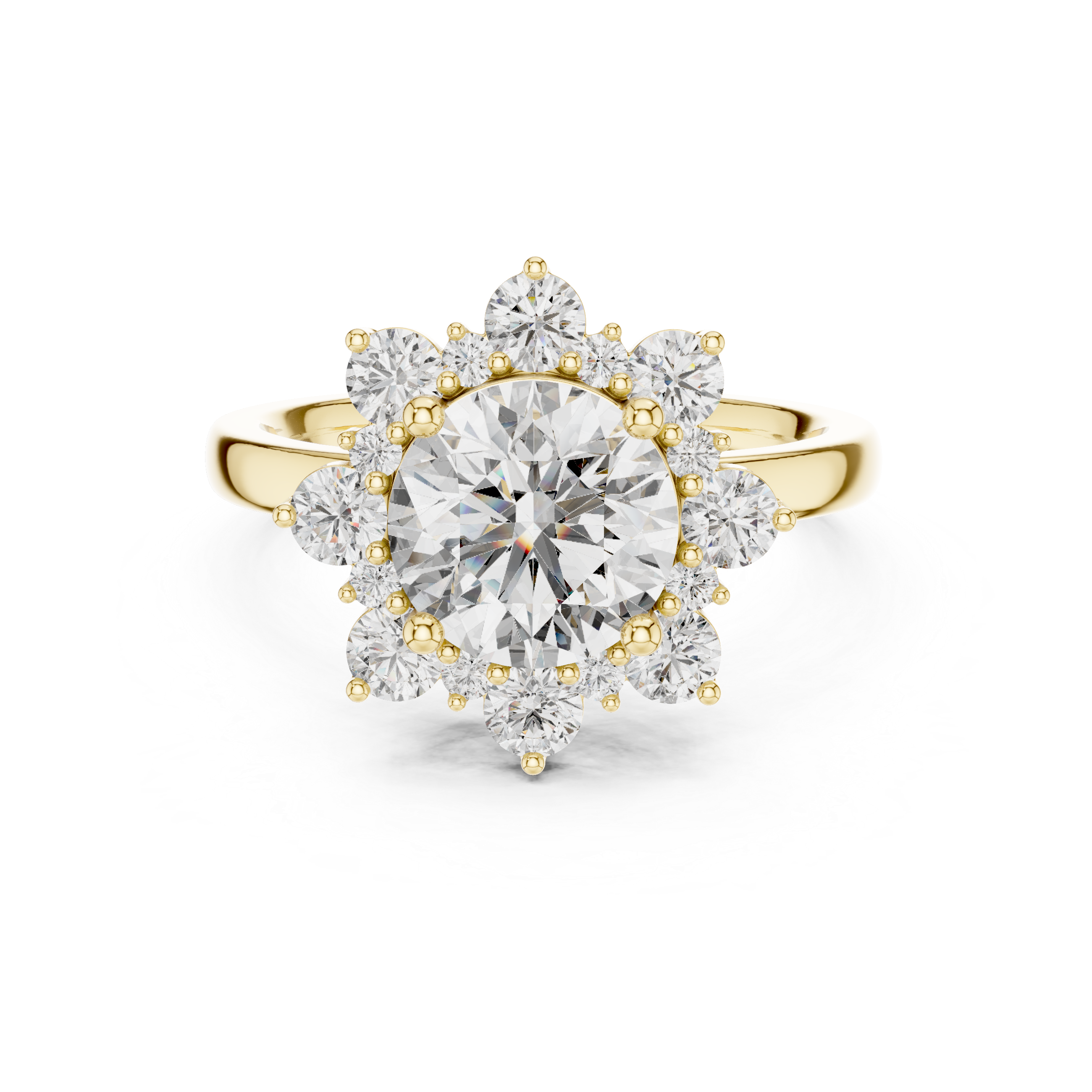 Luxury Halo Cluster Diamond Ring