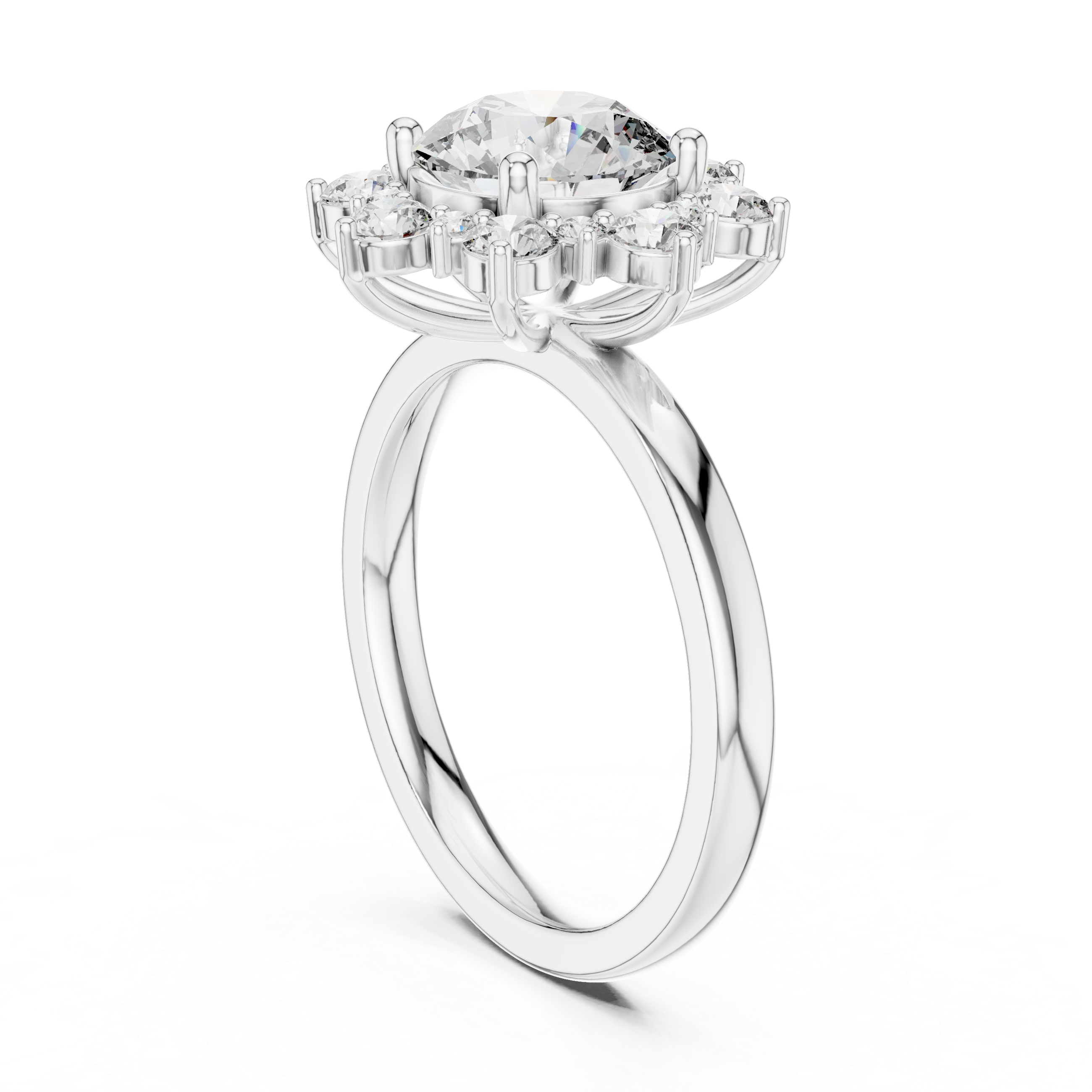 Luxury Halo Cluster Diamond Ring