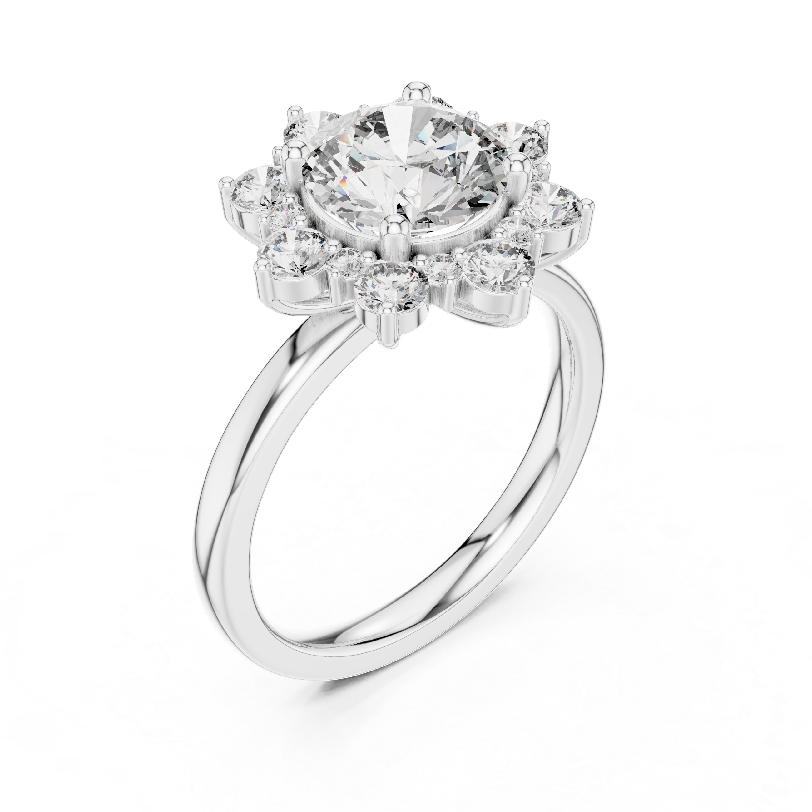 Luxury Halo Cluster Diamond Ring