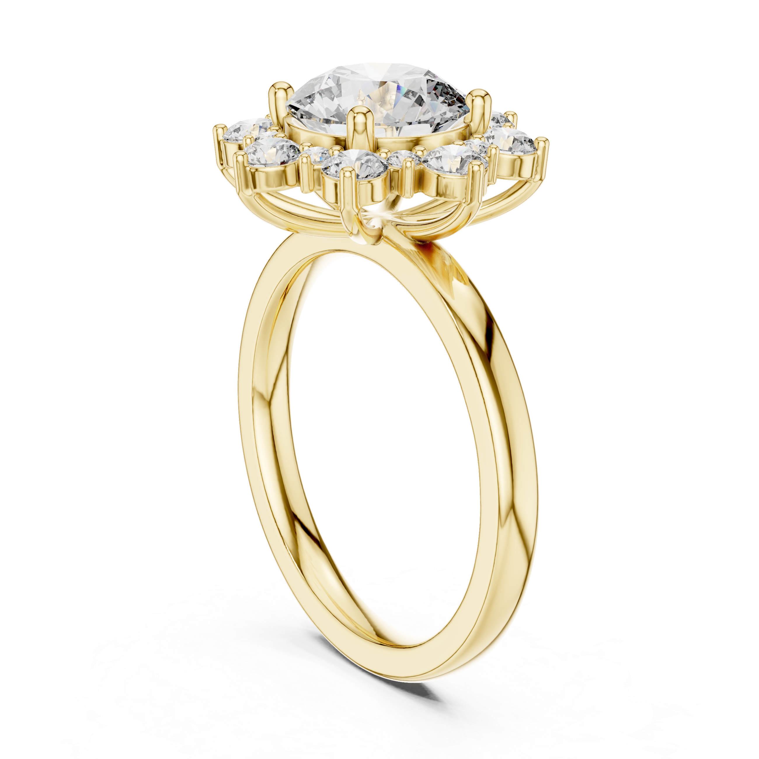 Luxury Halo Cluster Diamond Ring