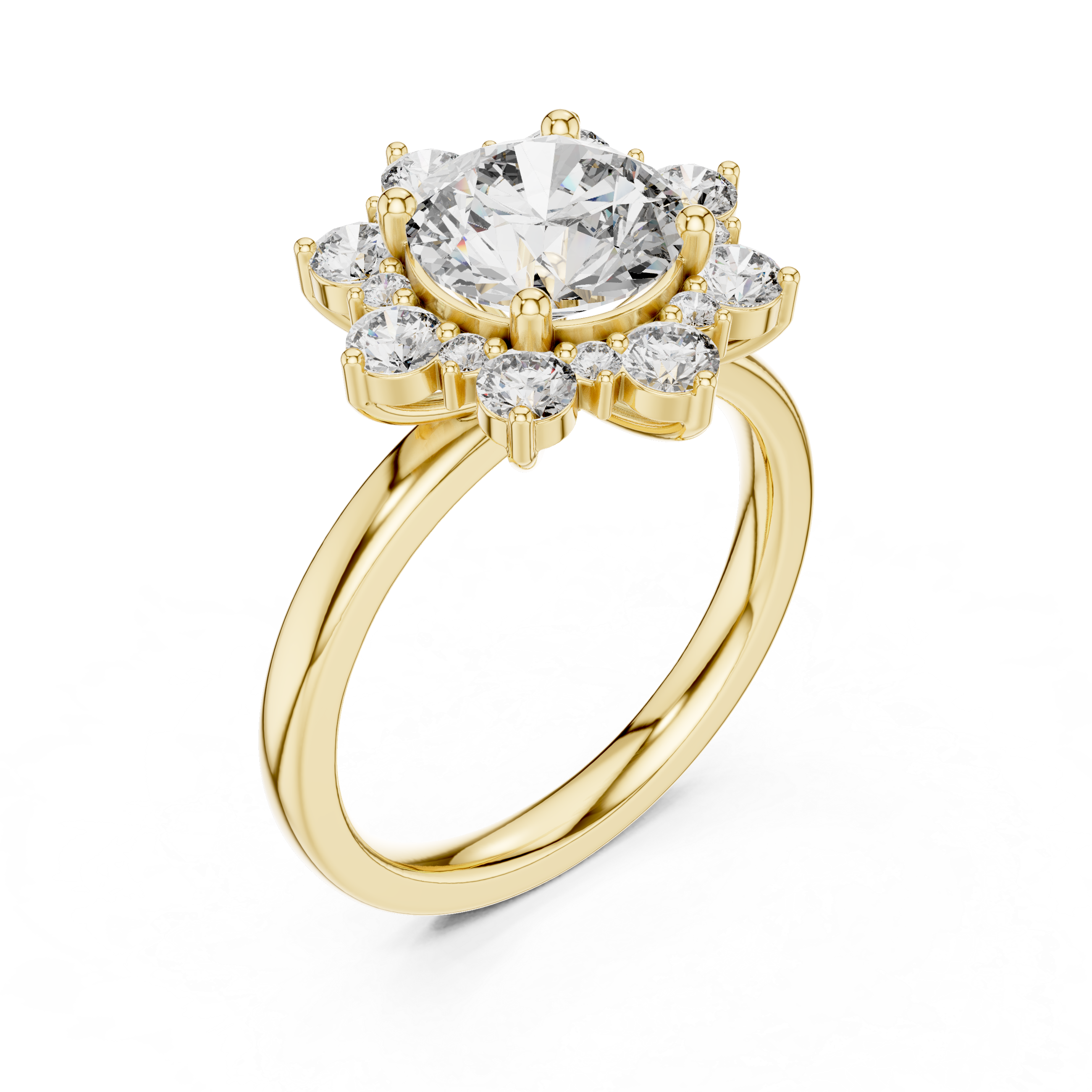 Luxury Halo Cluster Diamond Ring