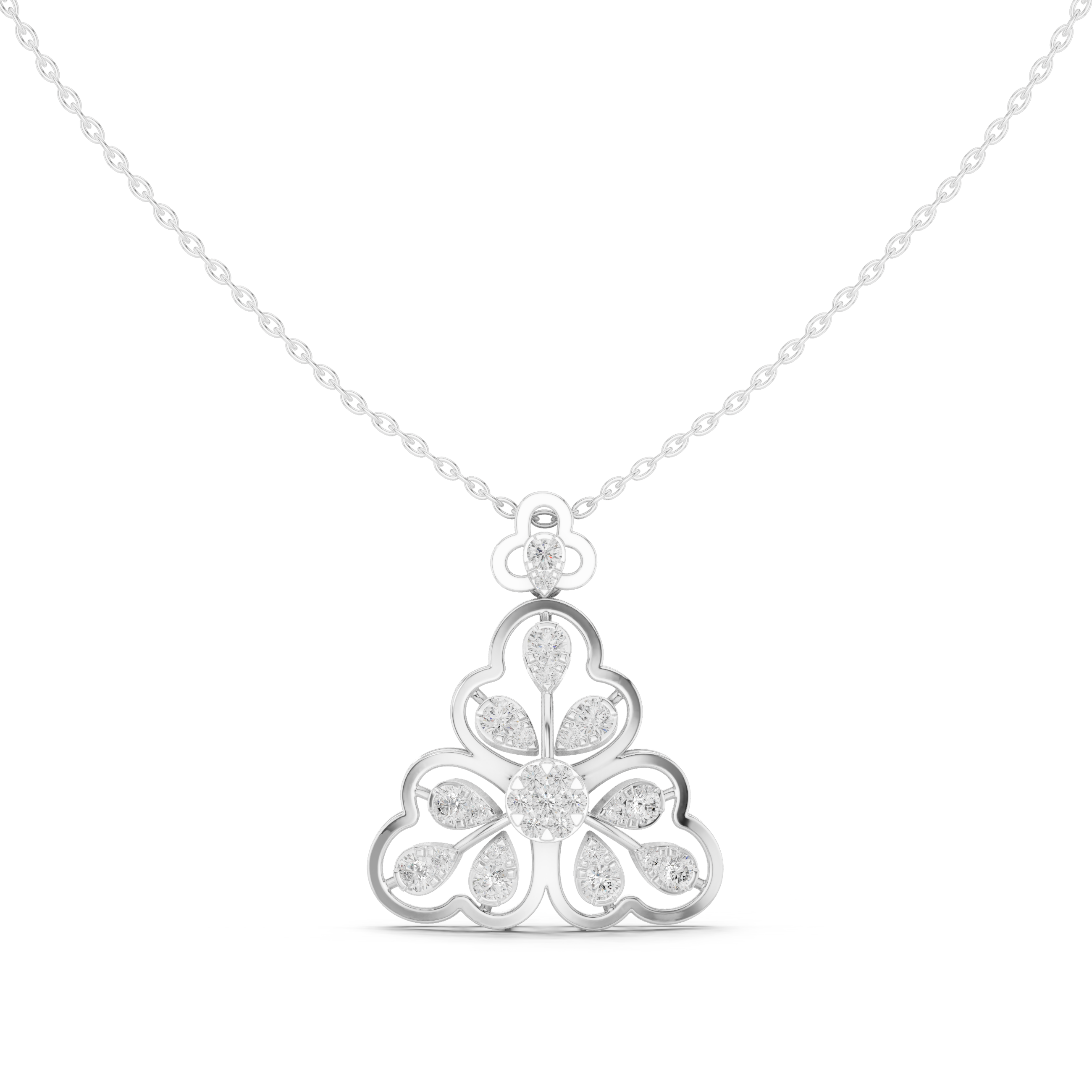 Regal Floral Diamond Pendant