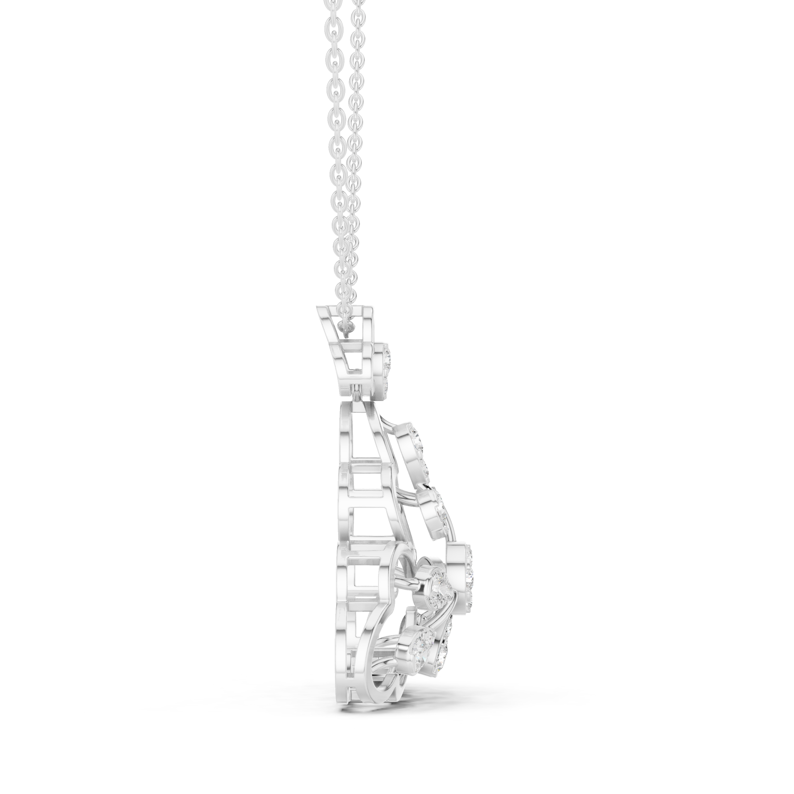 Regal Floral Diamond Pendant