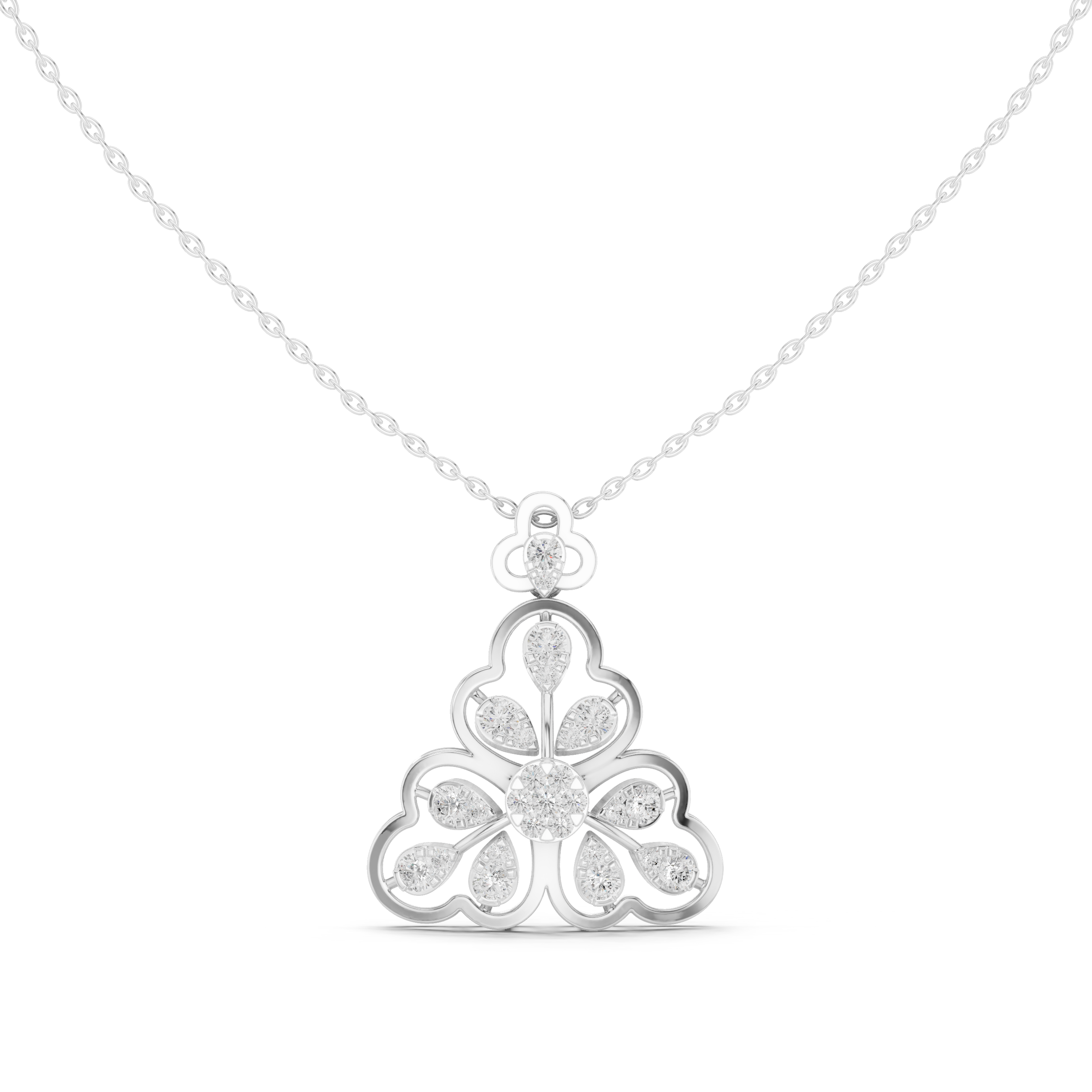 Regal Floral Diamond Pendant