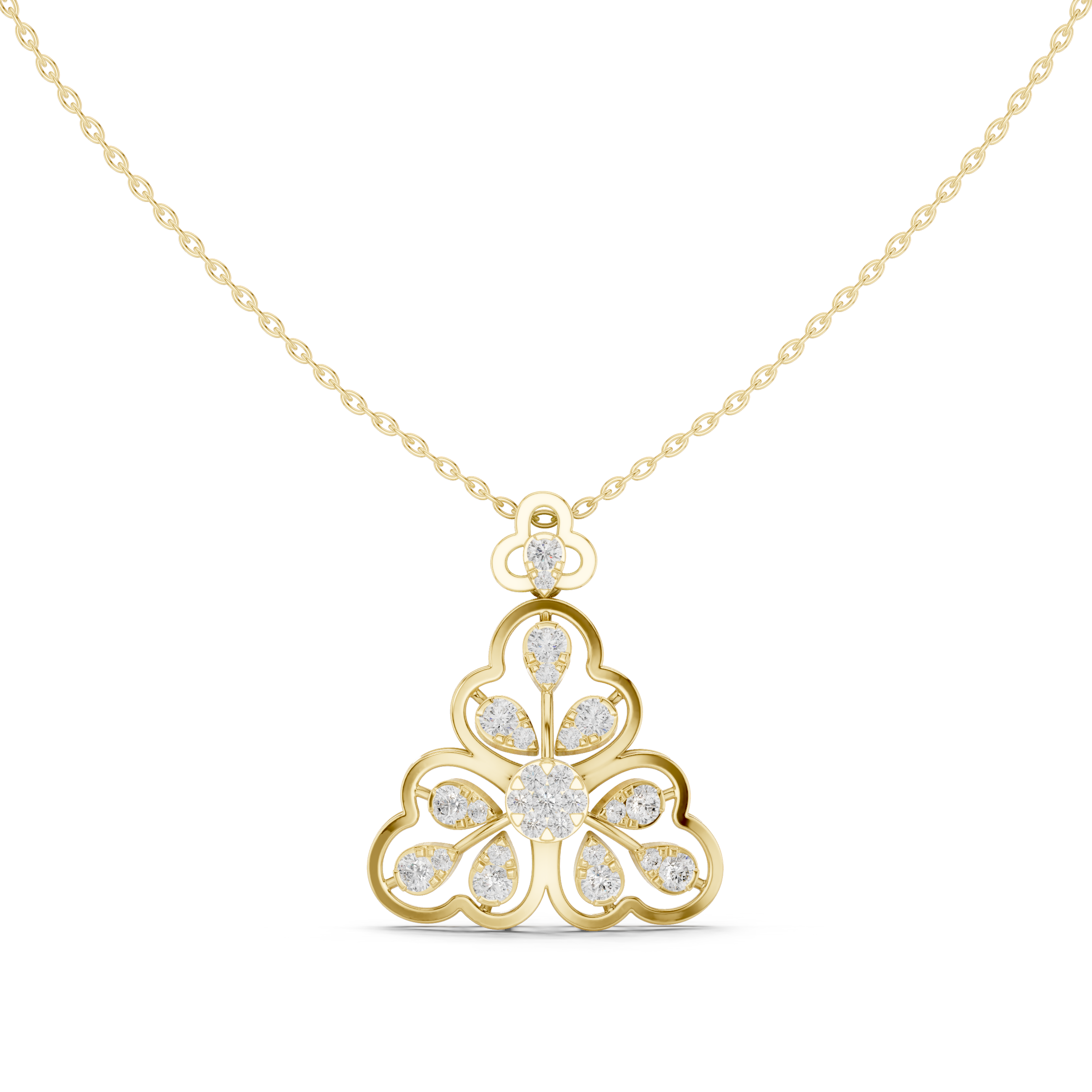 Regal Floral Diamond Pendant