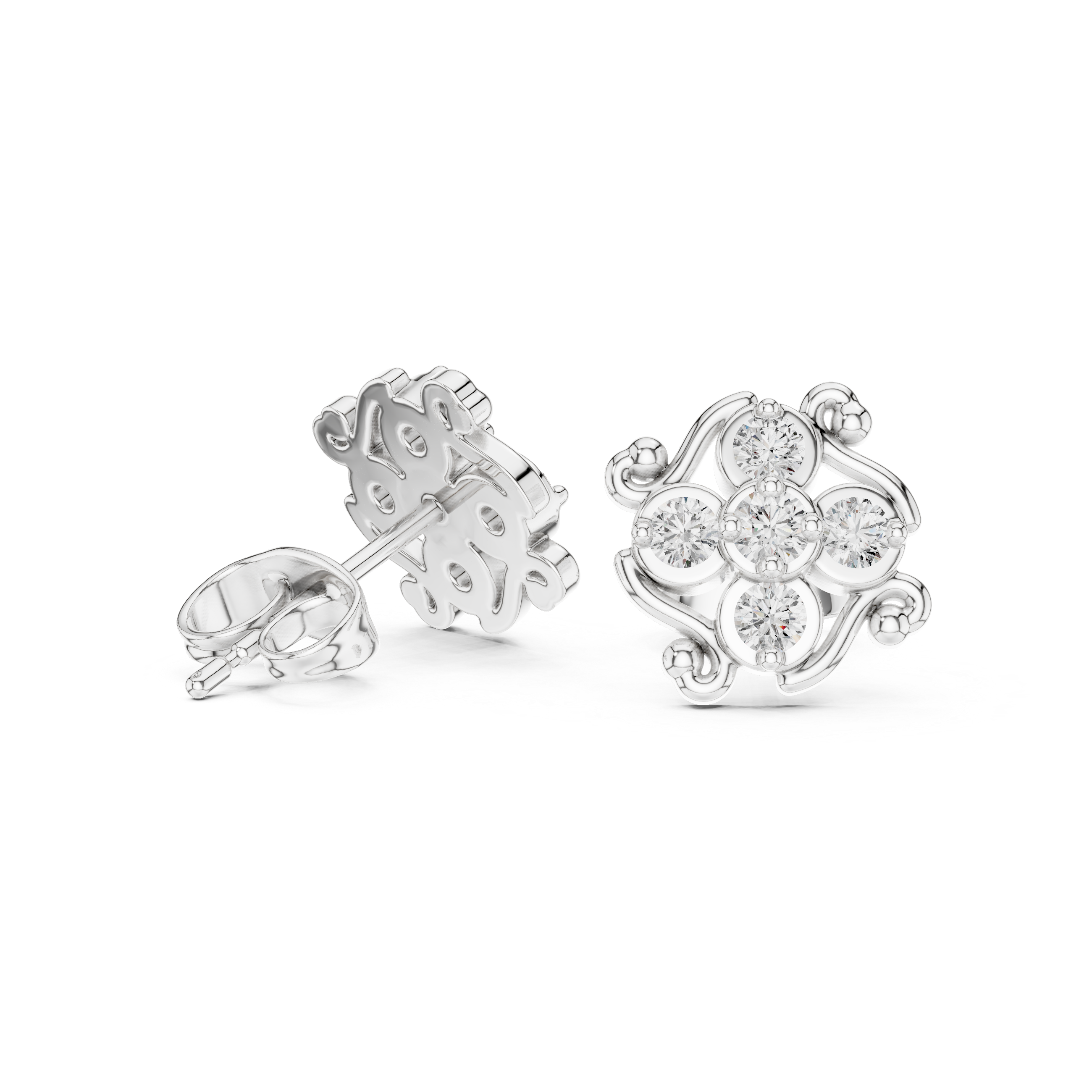 Luxury Floral Diamond Earrings
