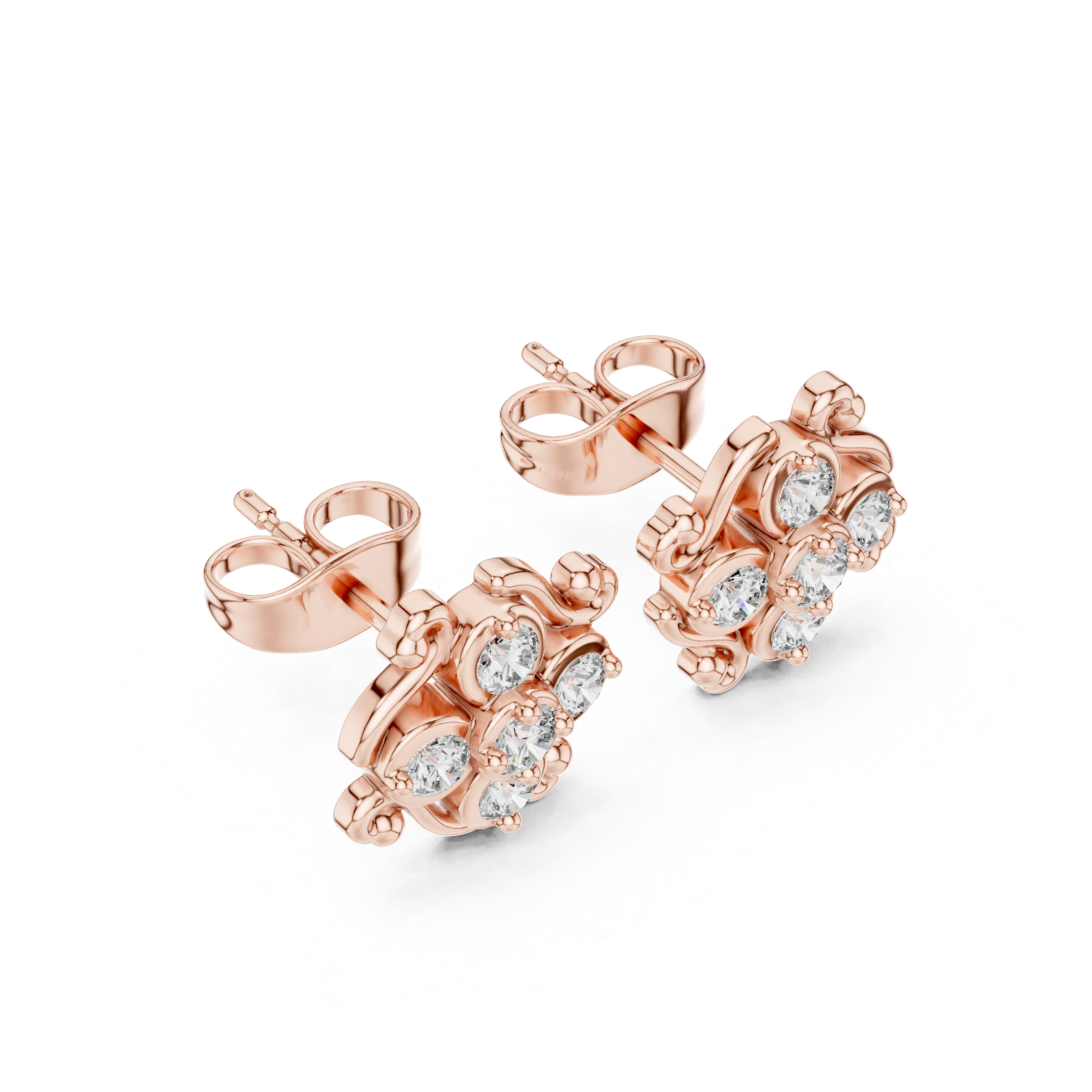 Luxury Floral Diamond Earrings