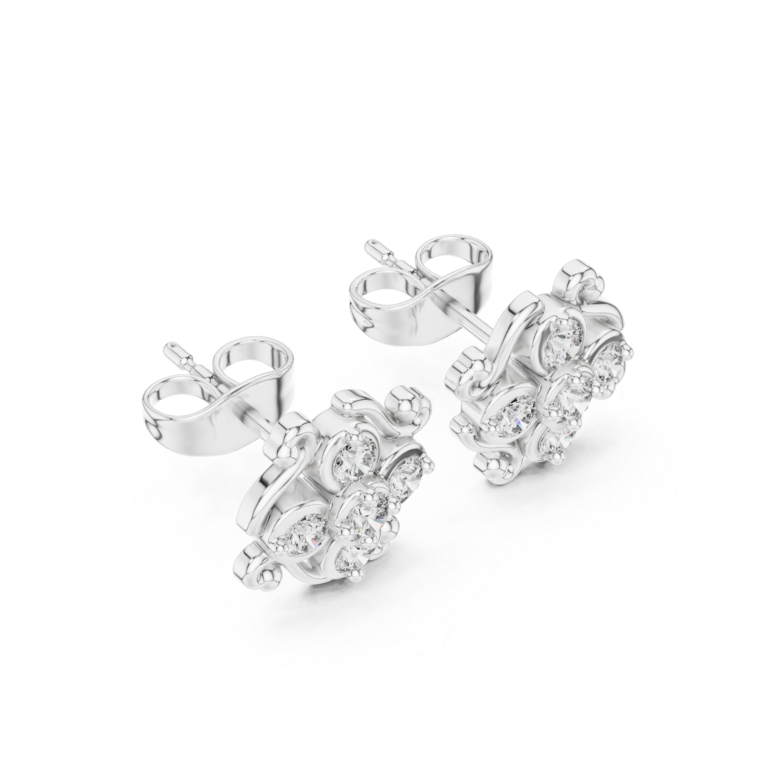 Luxury Floral Diamond Earrings