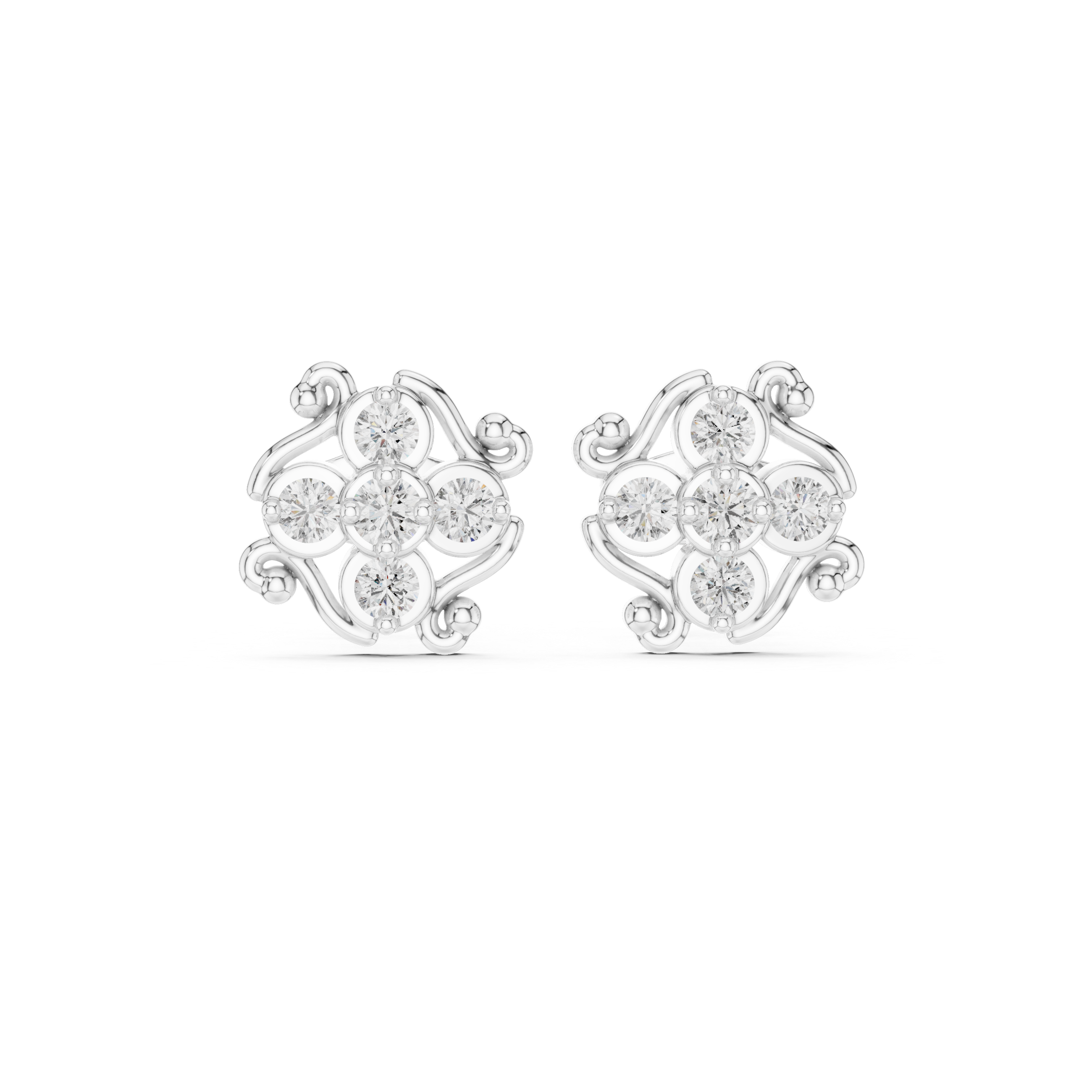 Luxury Floral Diamond Earrings