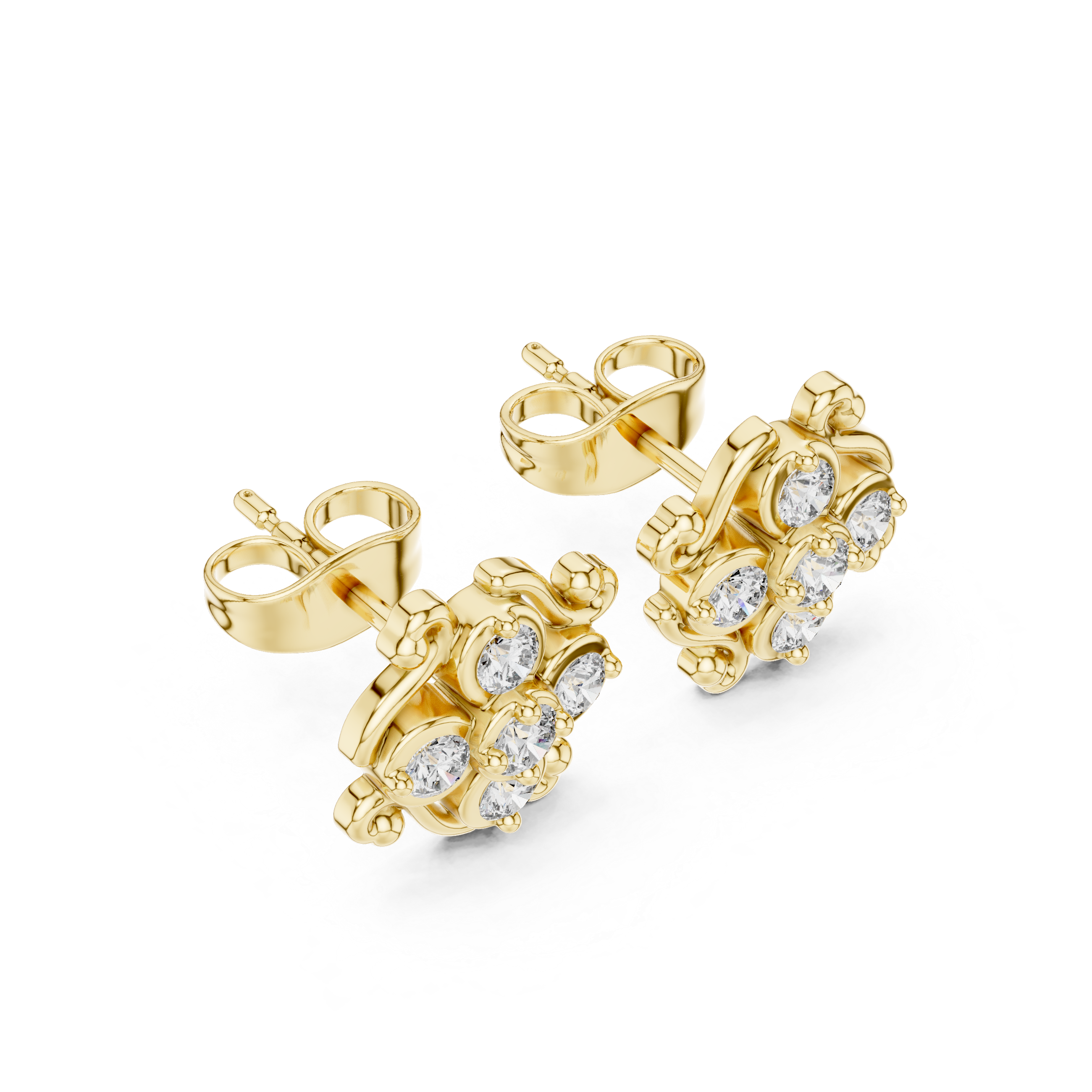 Luxury Floral Diamond Earrings