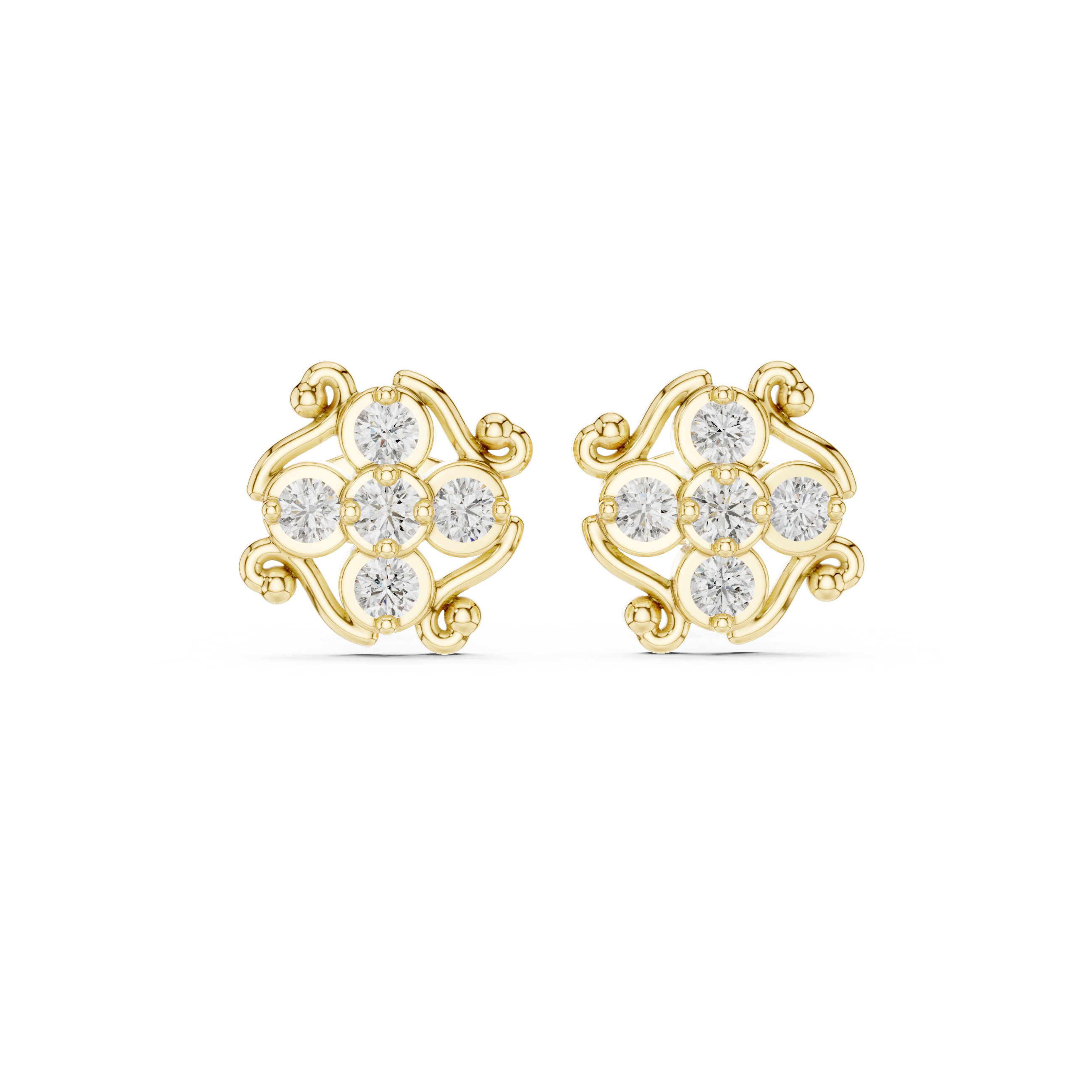 Luxury Floral Diamond Earrings