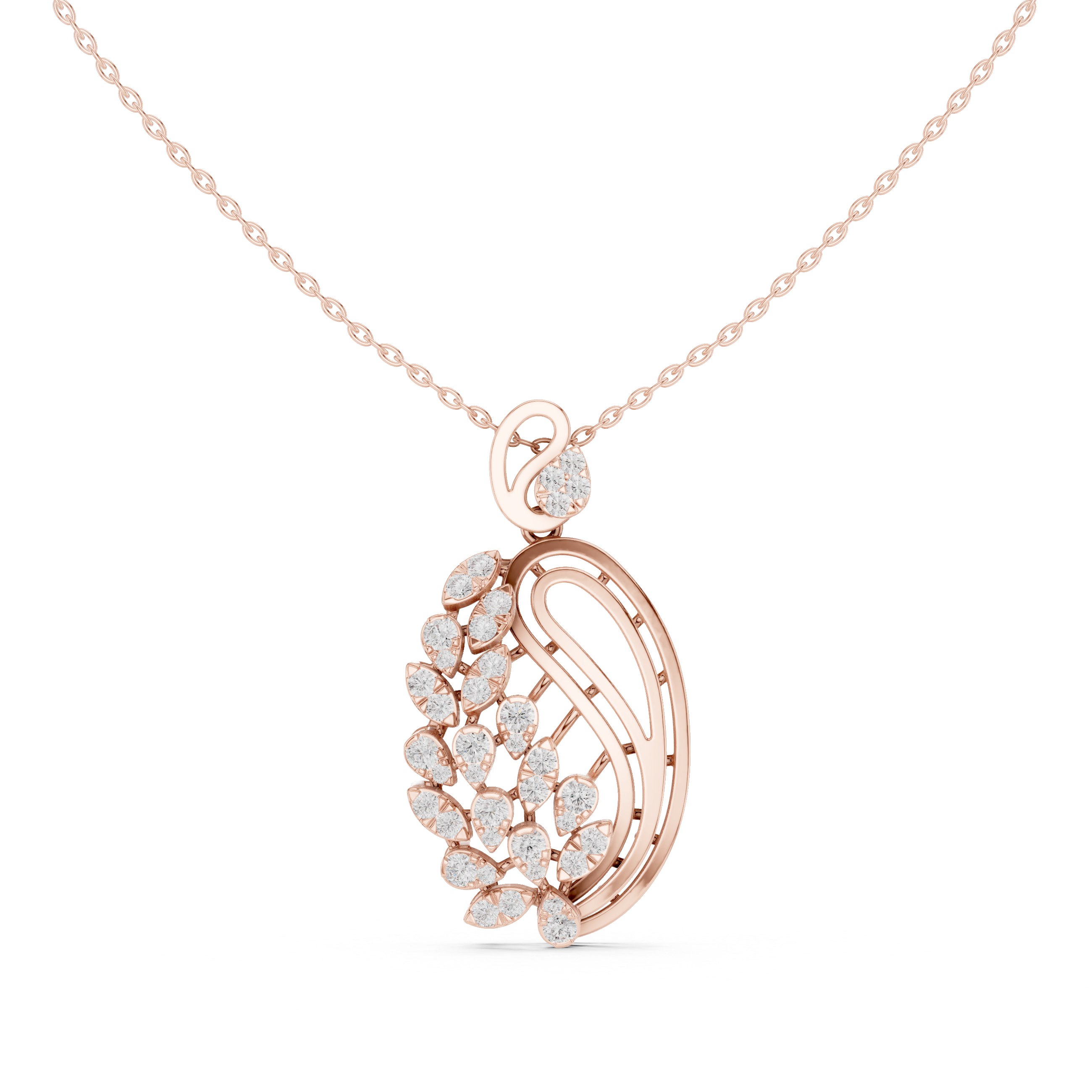Majestic Leaf Diamond Pendant
