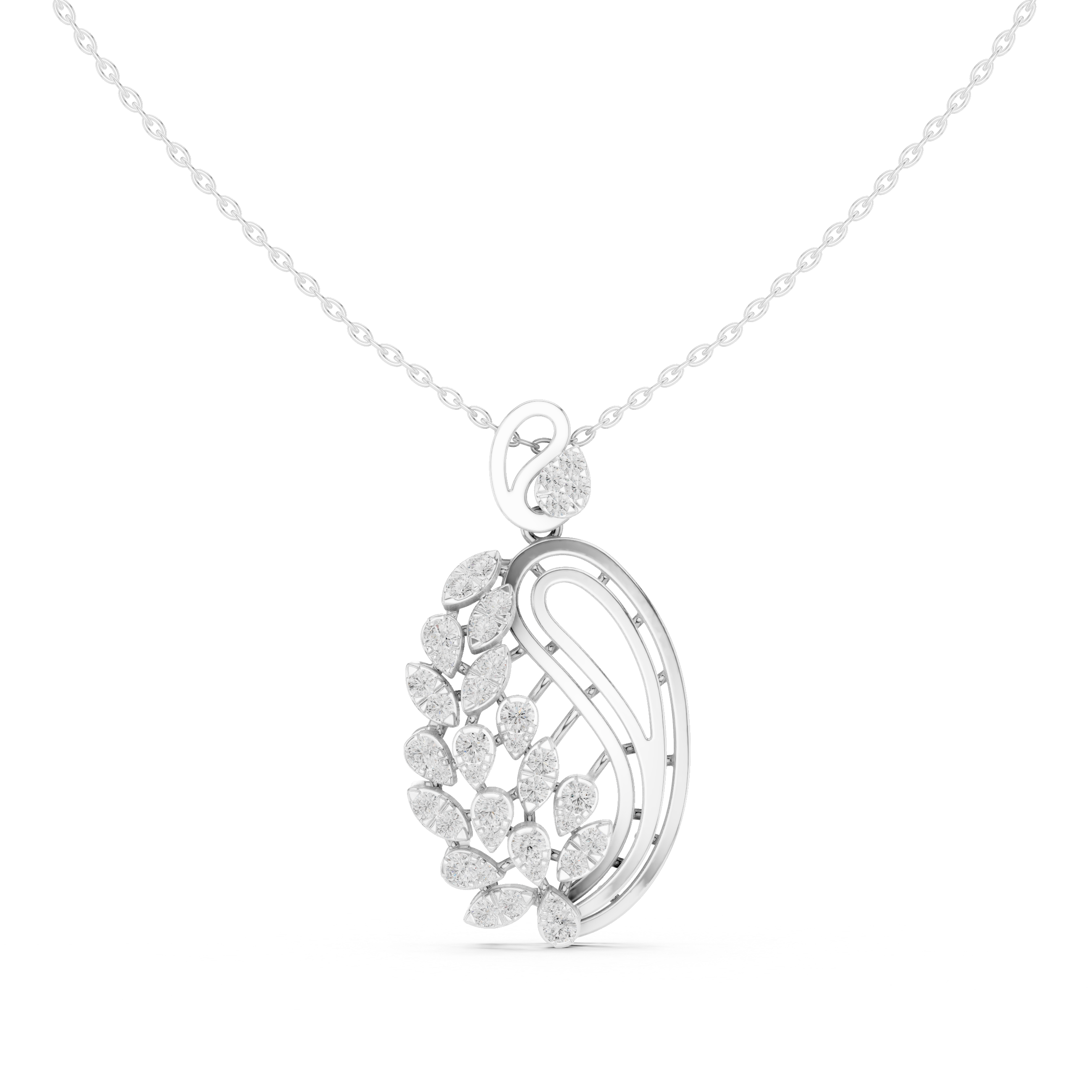 Majestic Leaf Diamond Pendant