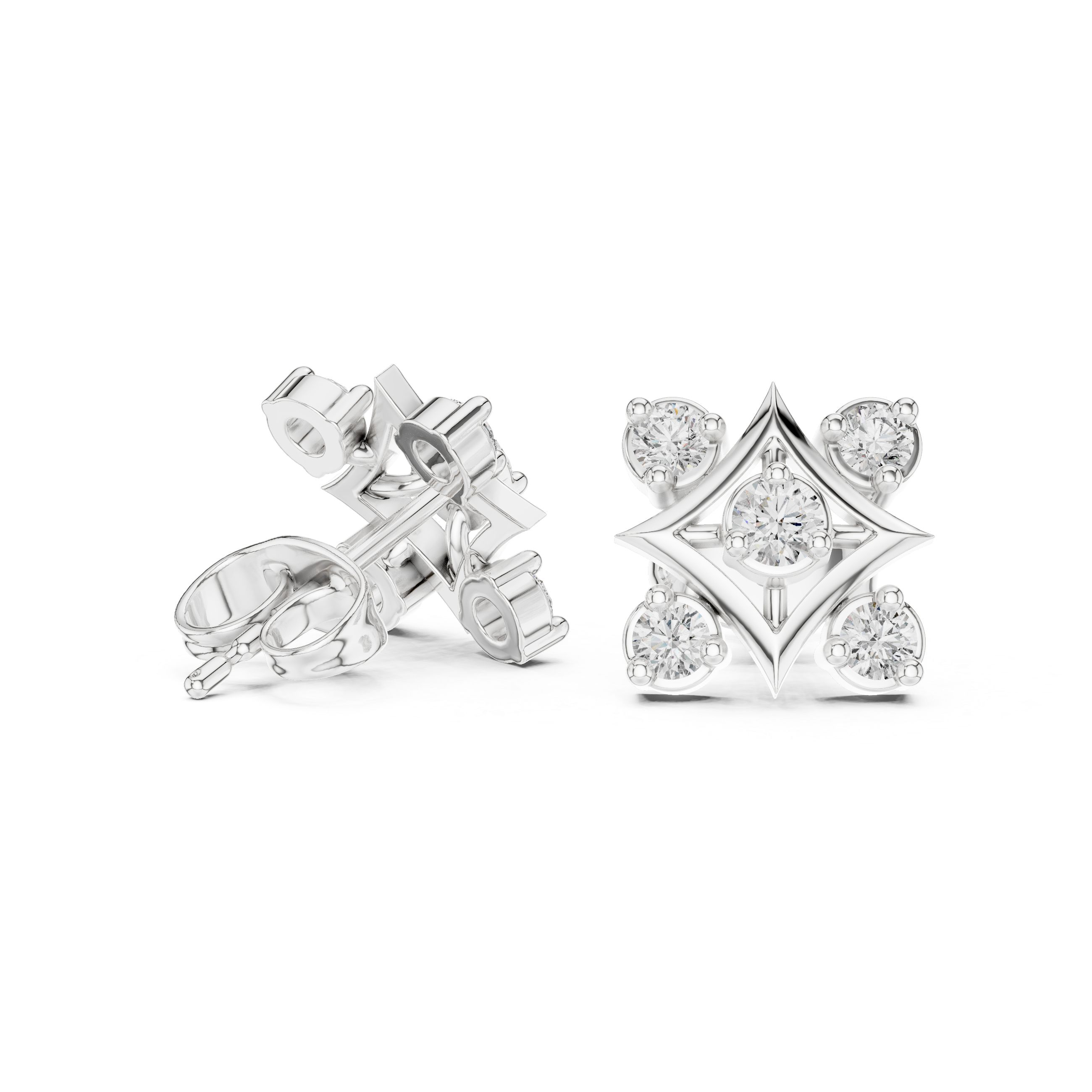 Luxury Geometric Diamond Earrings