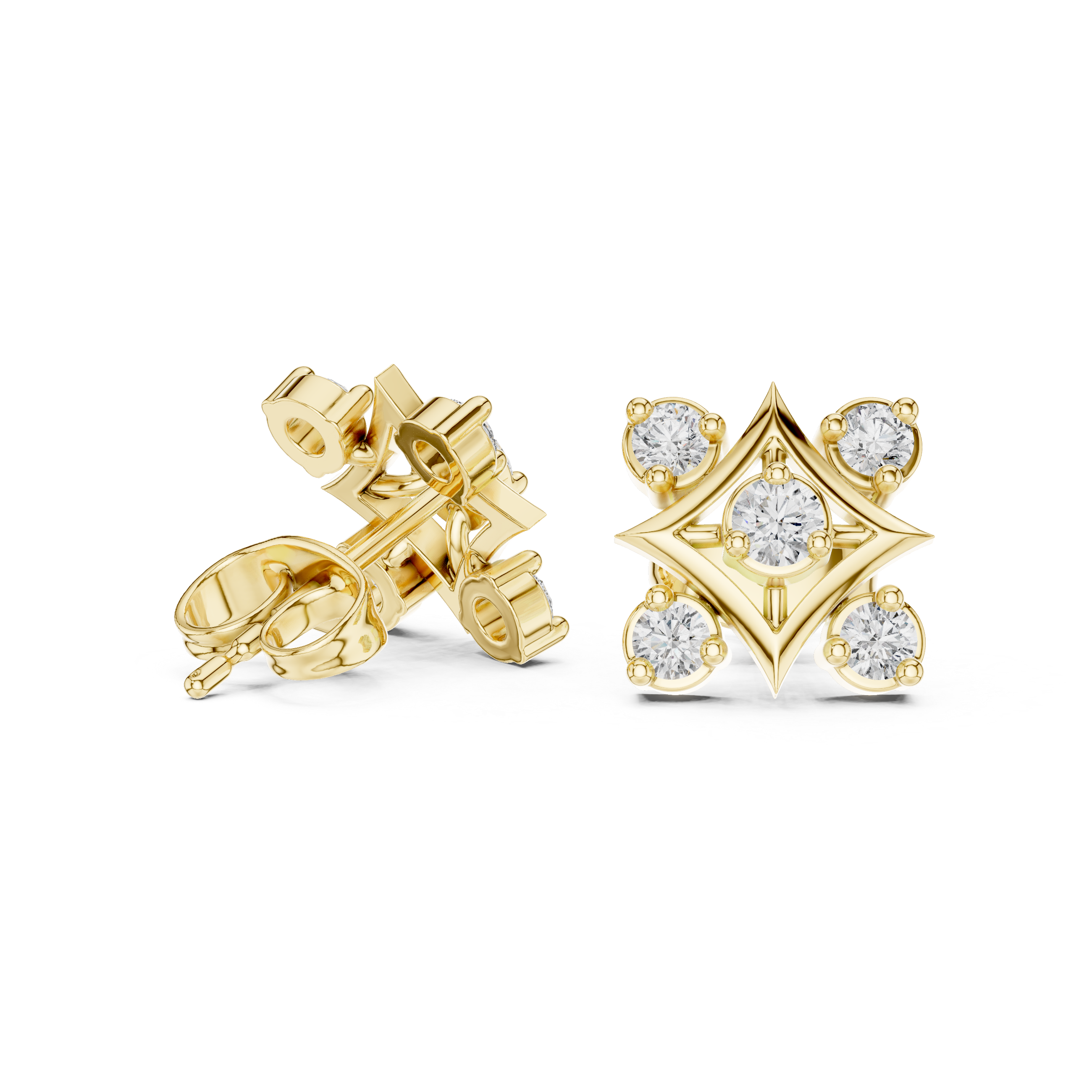 Luxury Geometric Diamond Earrings