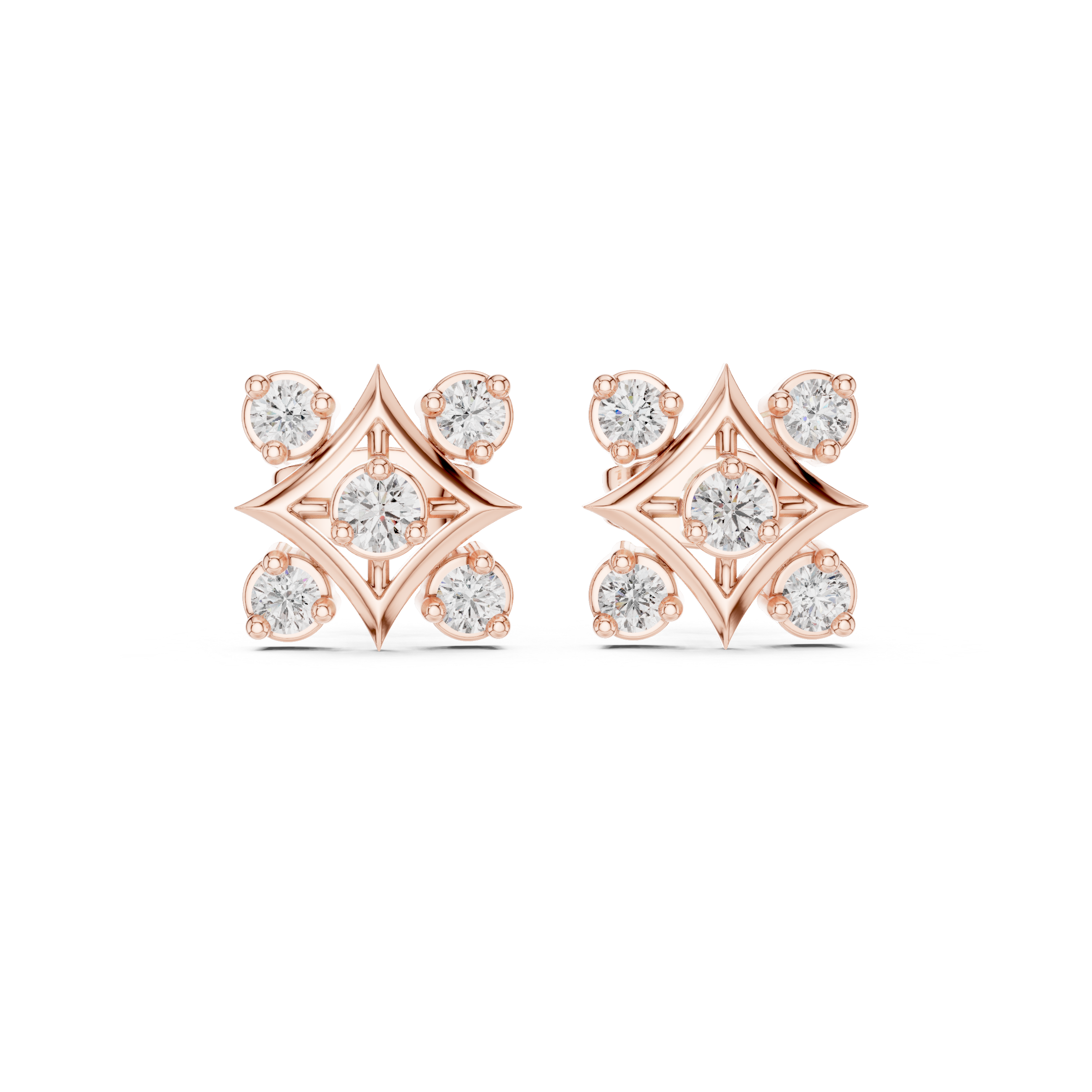 Luxury Geometric Diamond Earrings