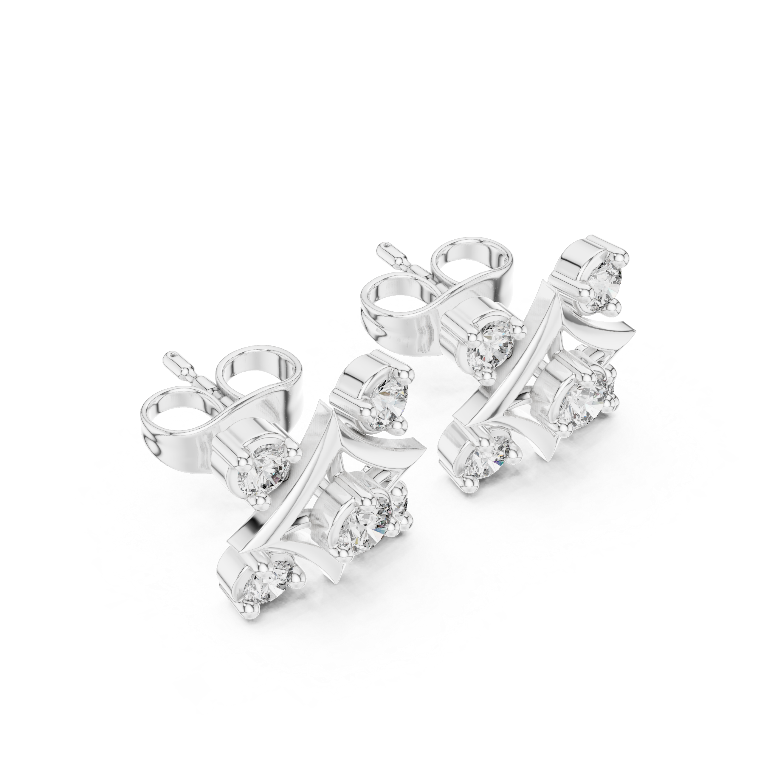 Luxury Geometric Diamond Earrings