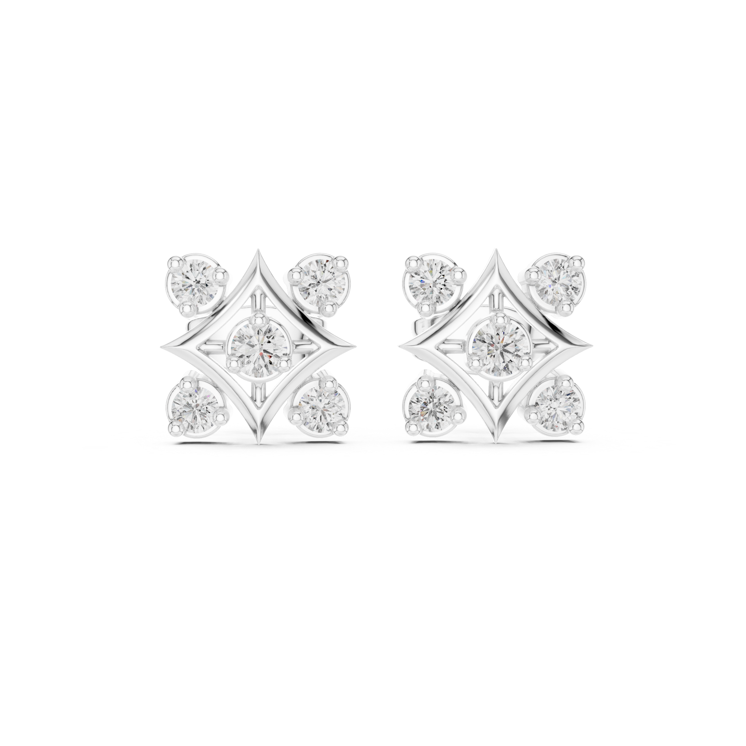 Luxury Geometric Diamond Earrings