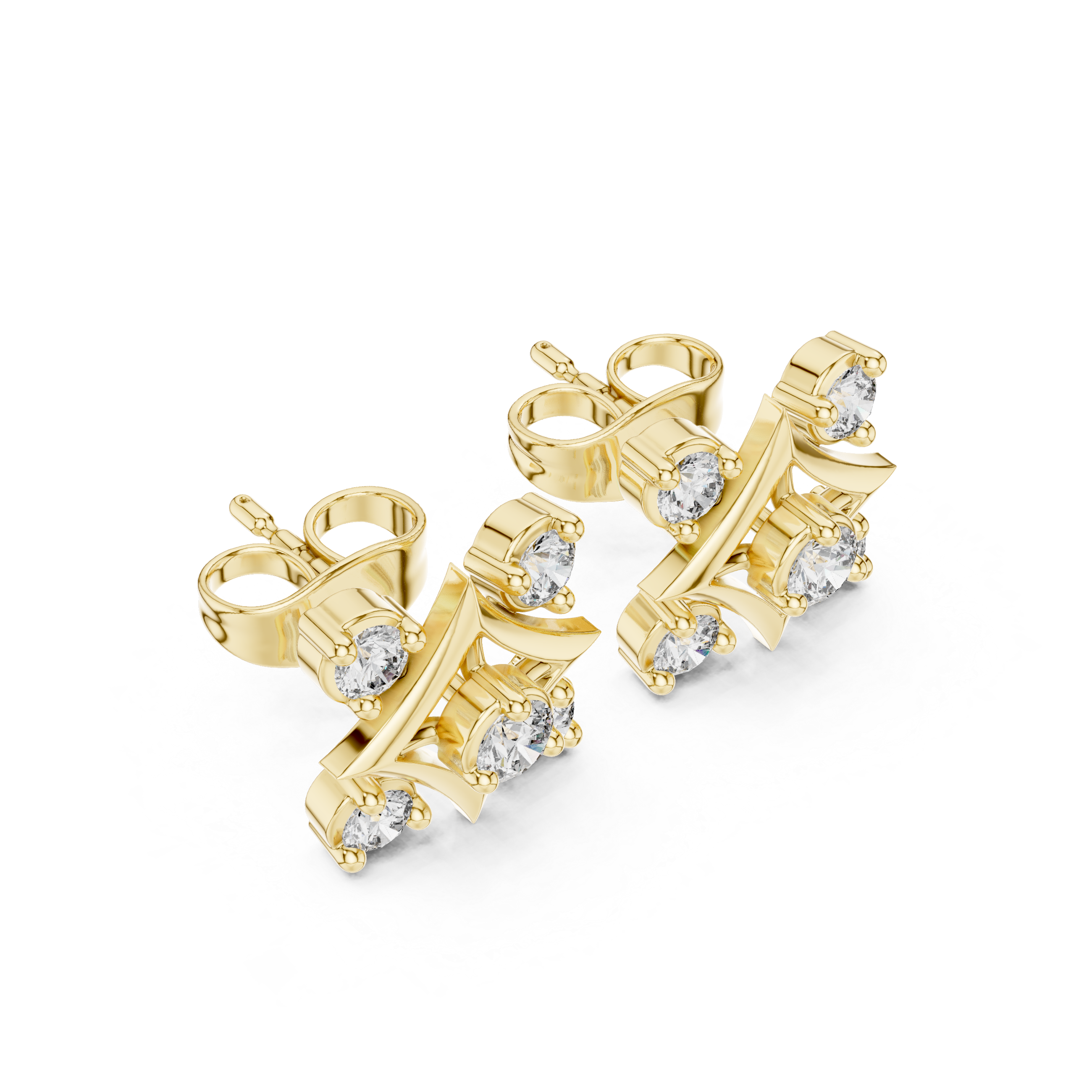 Luxury Geometric Diamond Earrings
