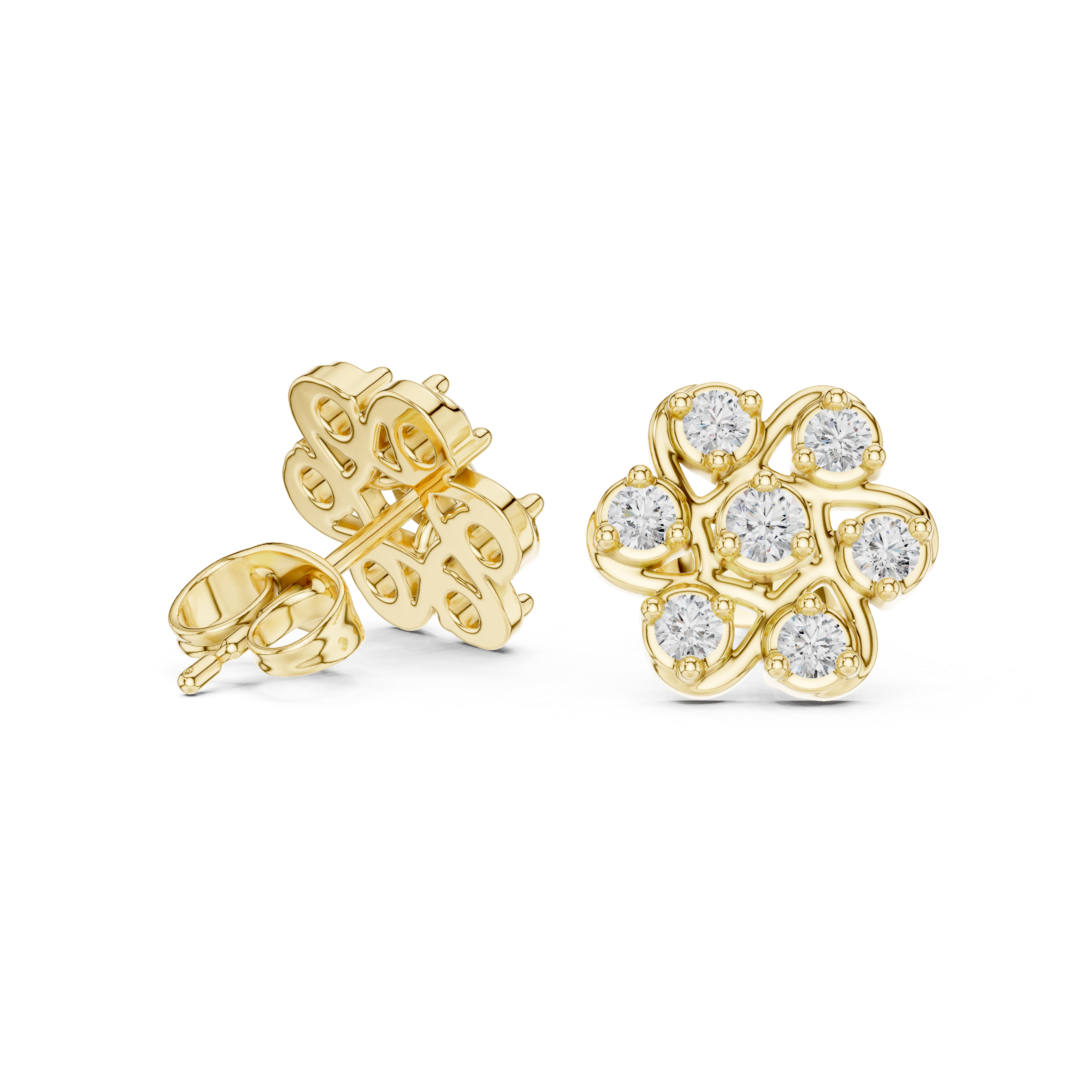 Luxury Floral Diamond Earrings