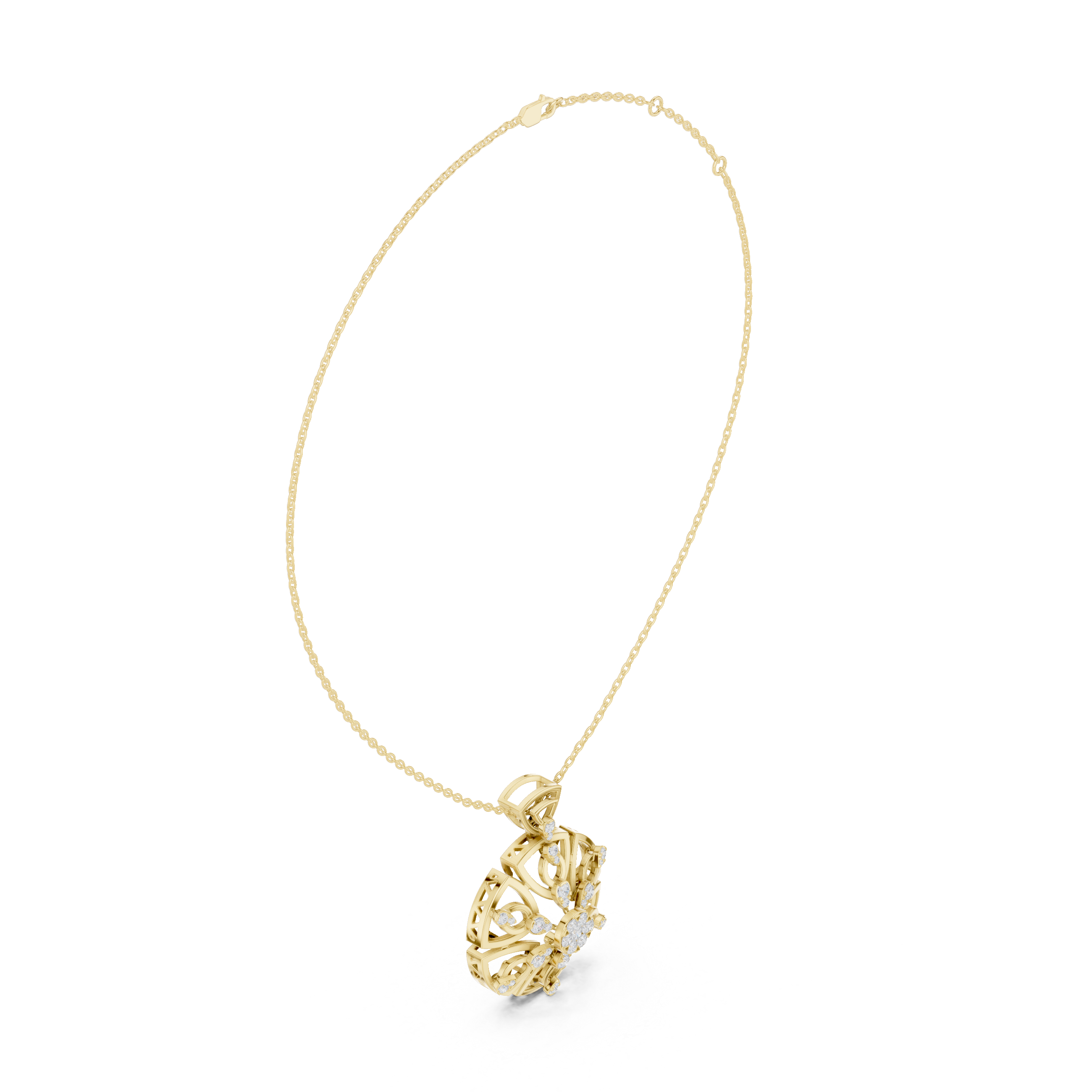 Royal Floral Diamond Pendant