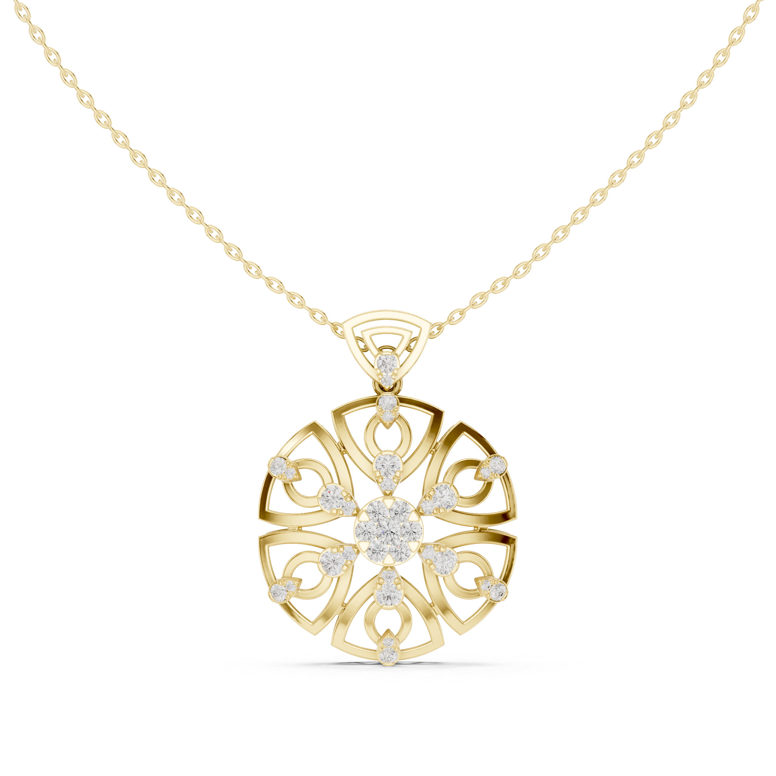 Royal Floral Diamond Pendant