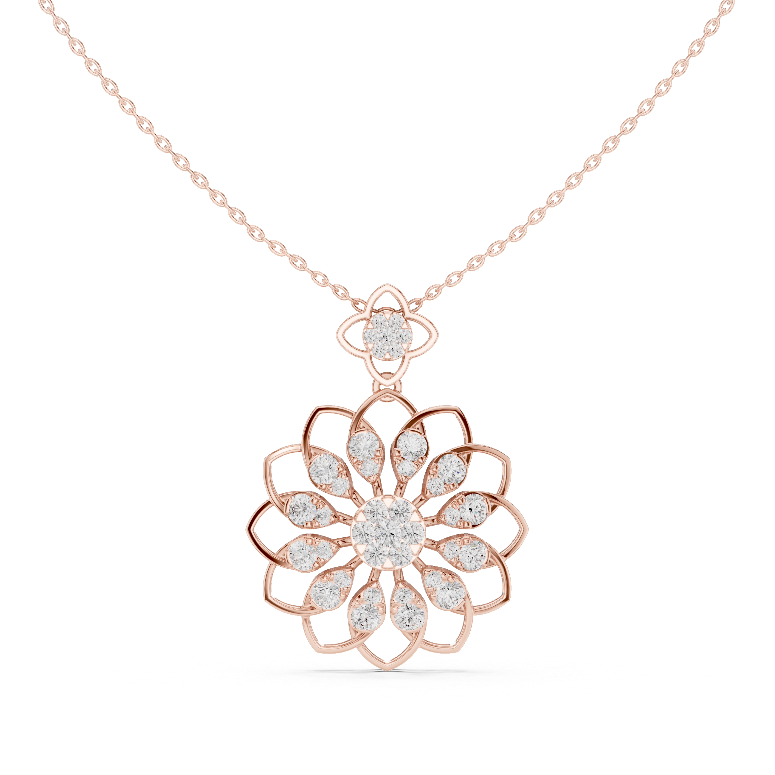 Luxury Floral Diamond Pendant