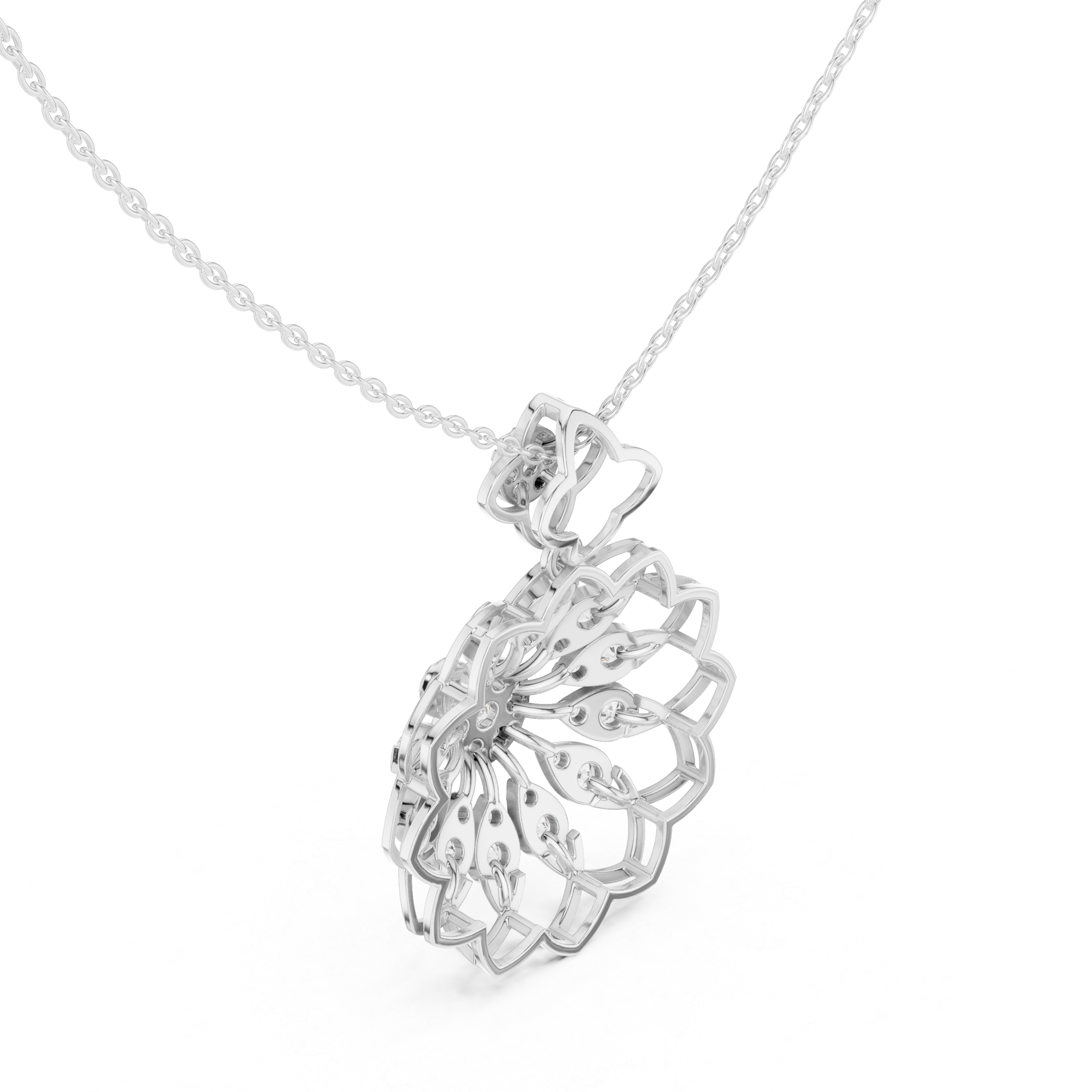 Luxury Floral Diamond Pendant