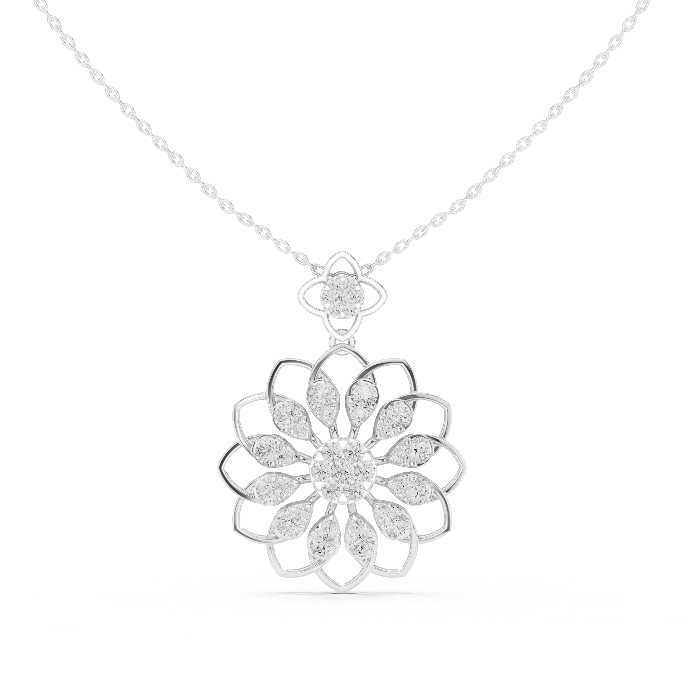 Luxury Floral Diamond Pendant