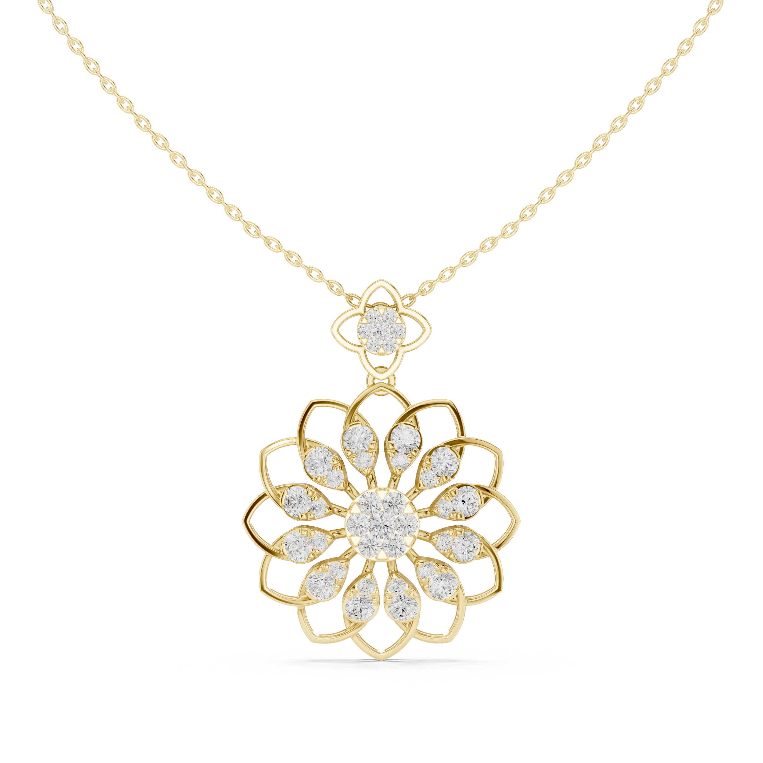 Luxury Floral Diamond Pendant