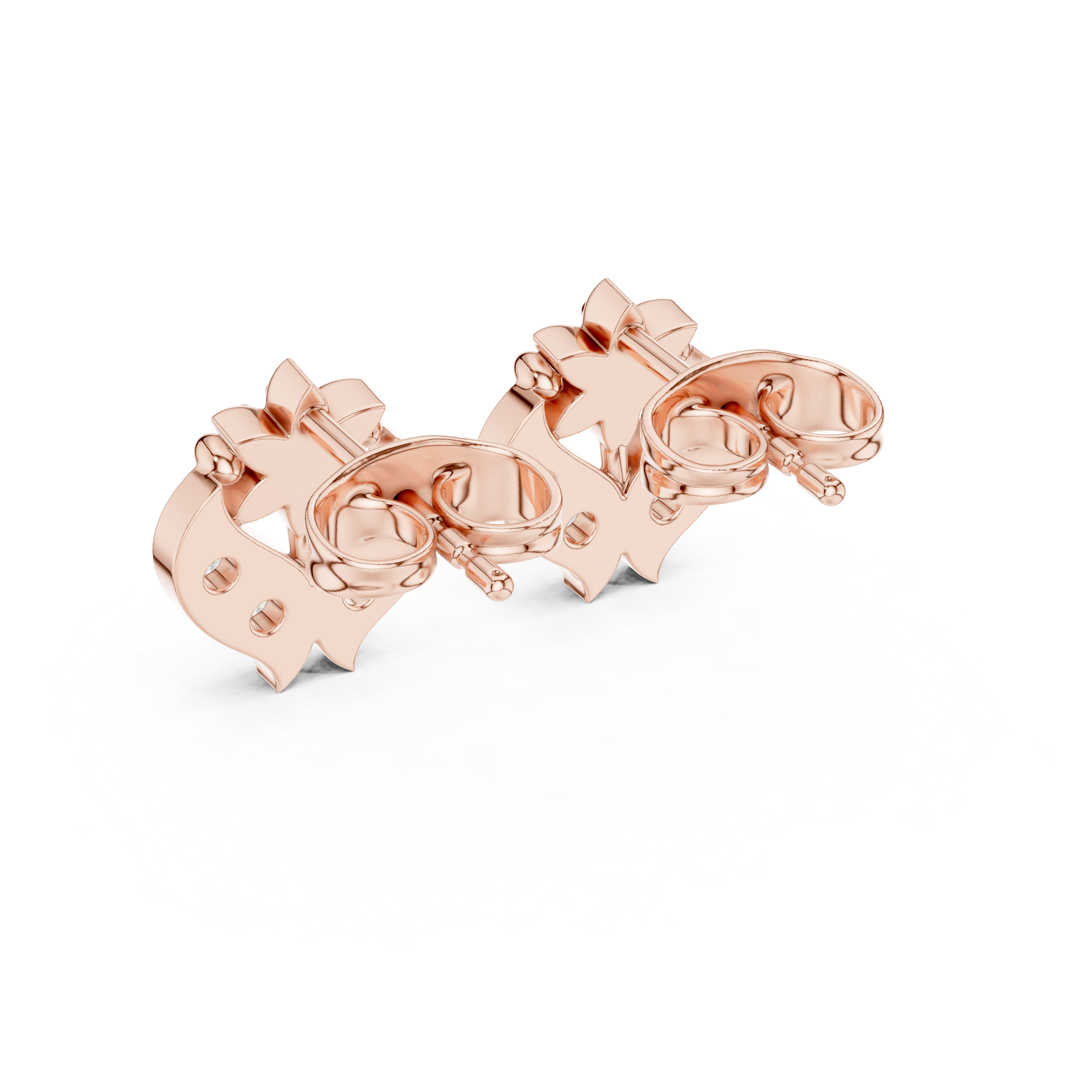 Floral Diamond Heart Earrings