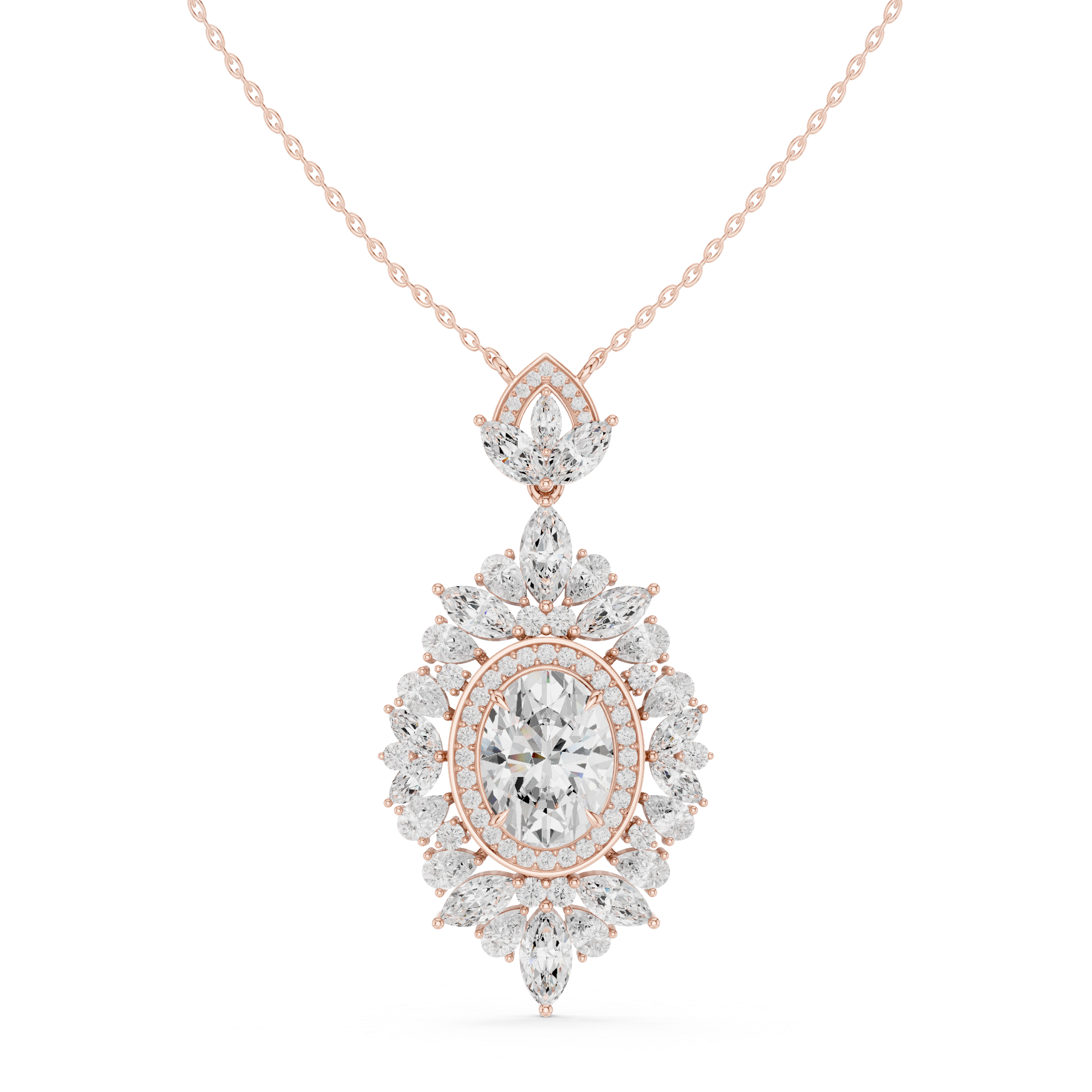 Luxury Halo Cluster Pendant
