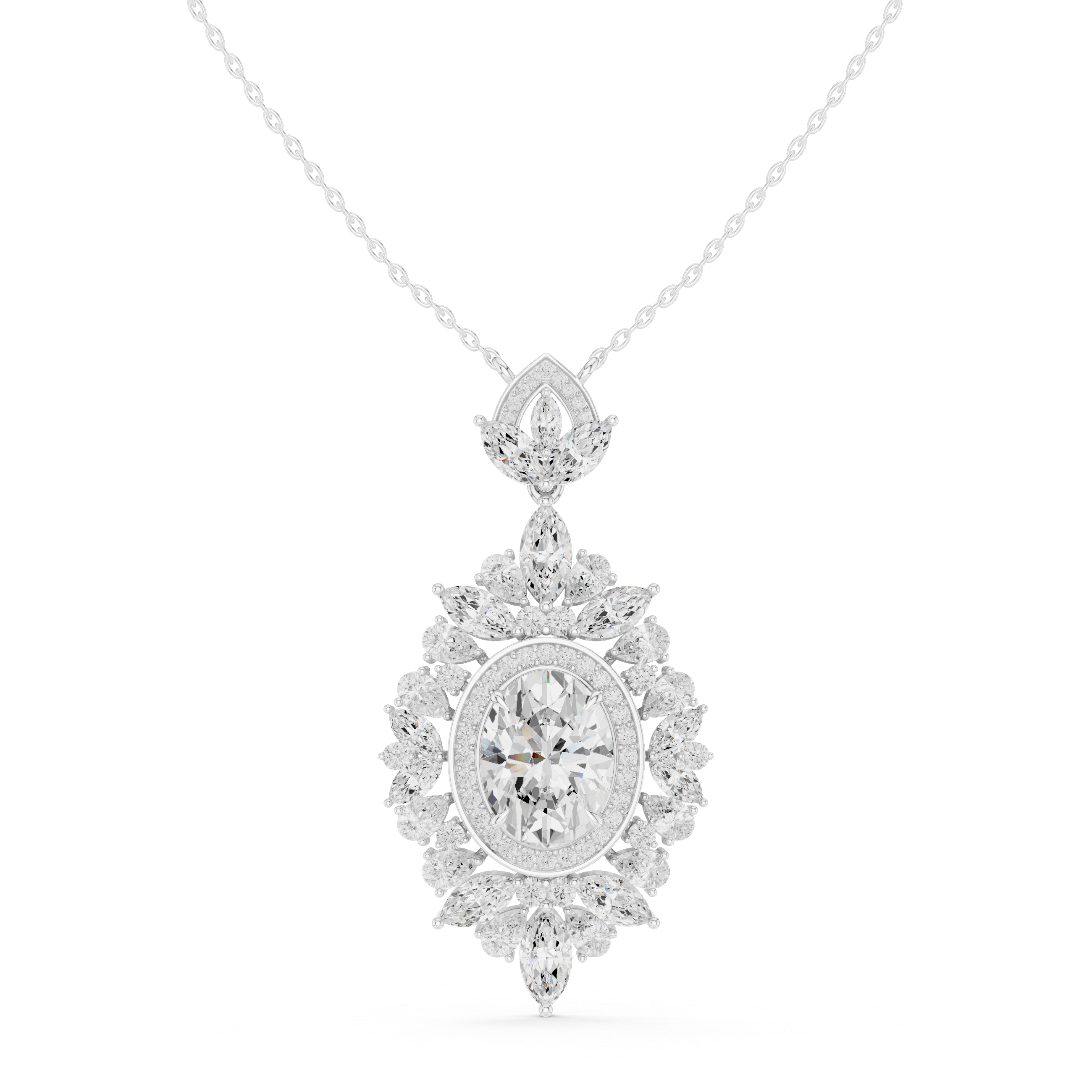 Luxury Halo Cluster Pendant
