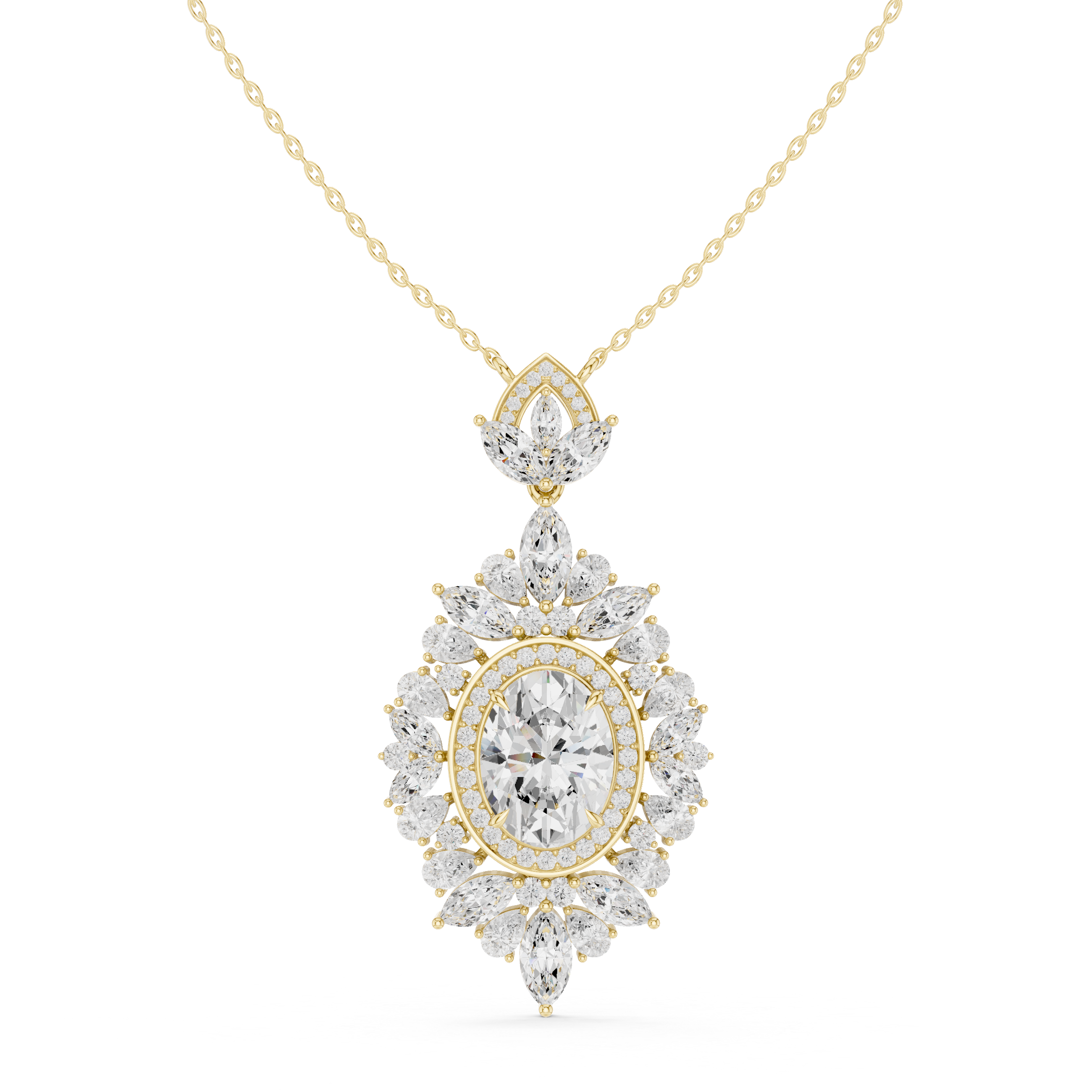 Luxury Halo Cluster Pendant