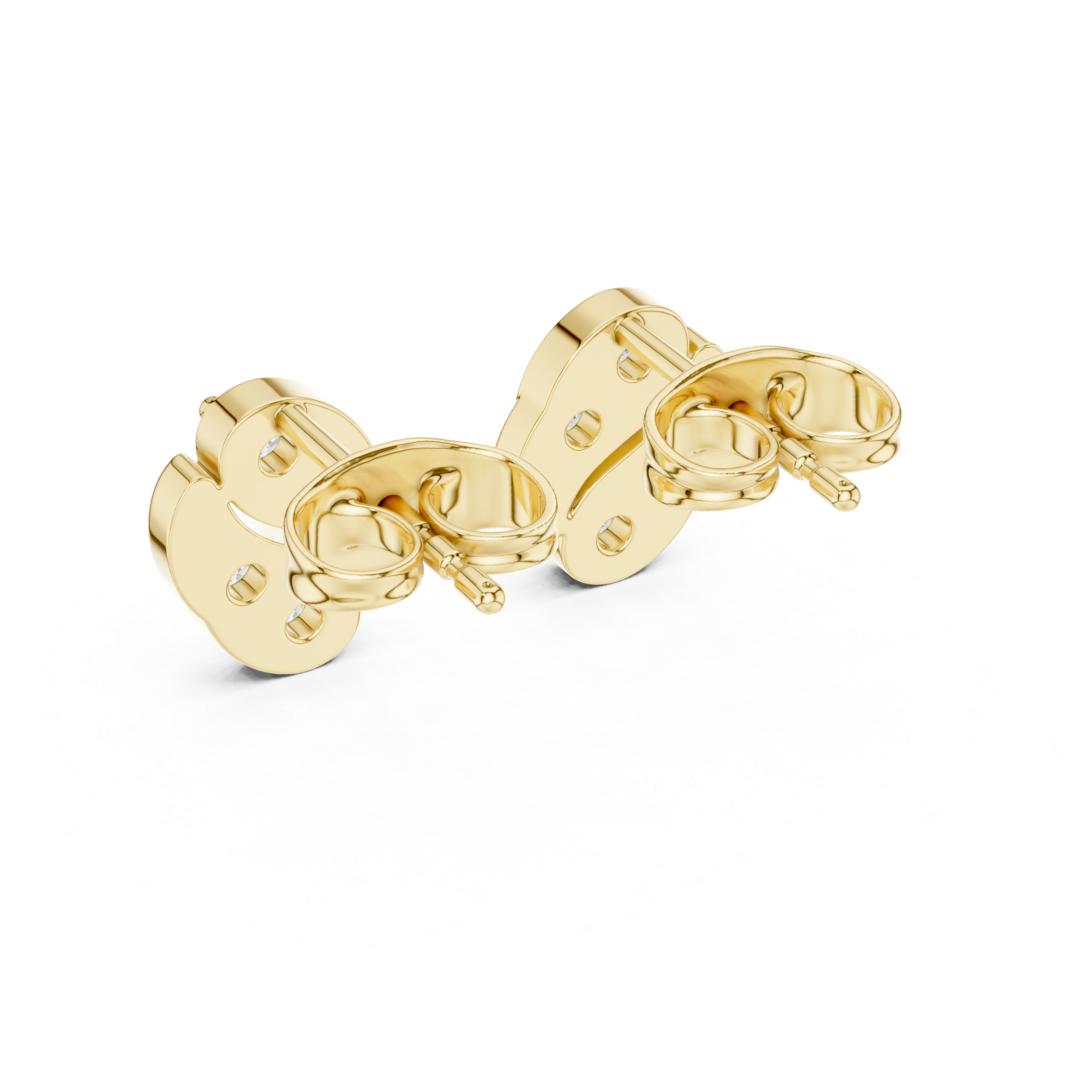 Leaf Diamond Stud Earrings