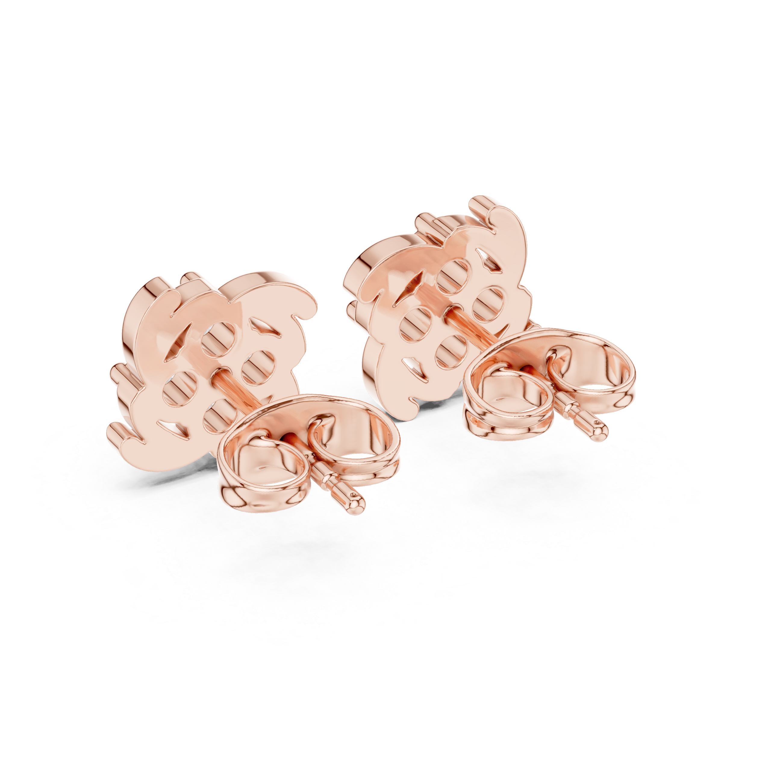 Floral Diamond Stud Earrings