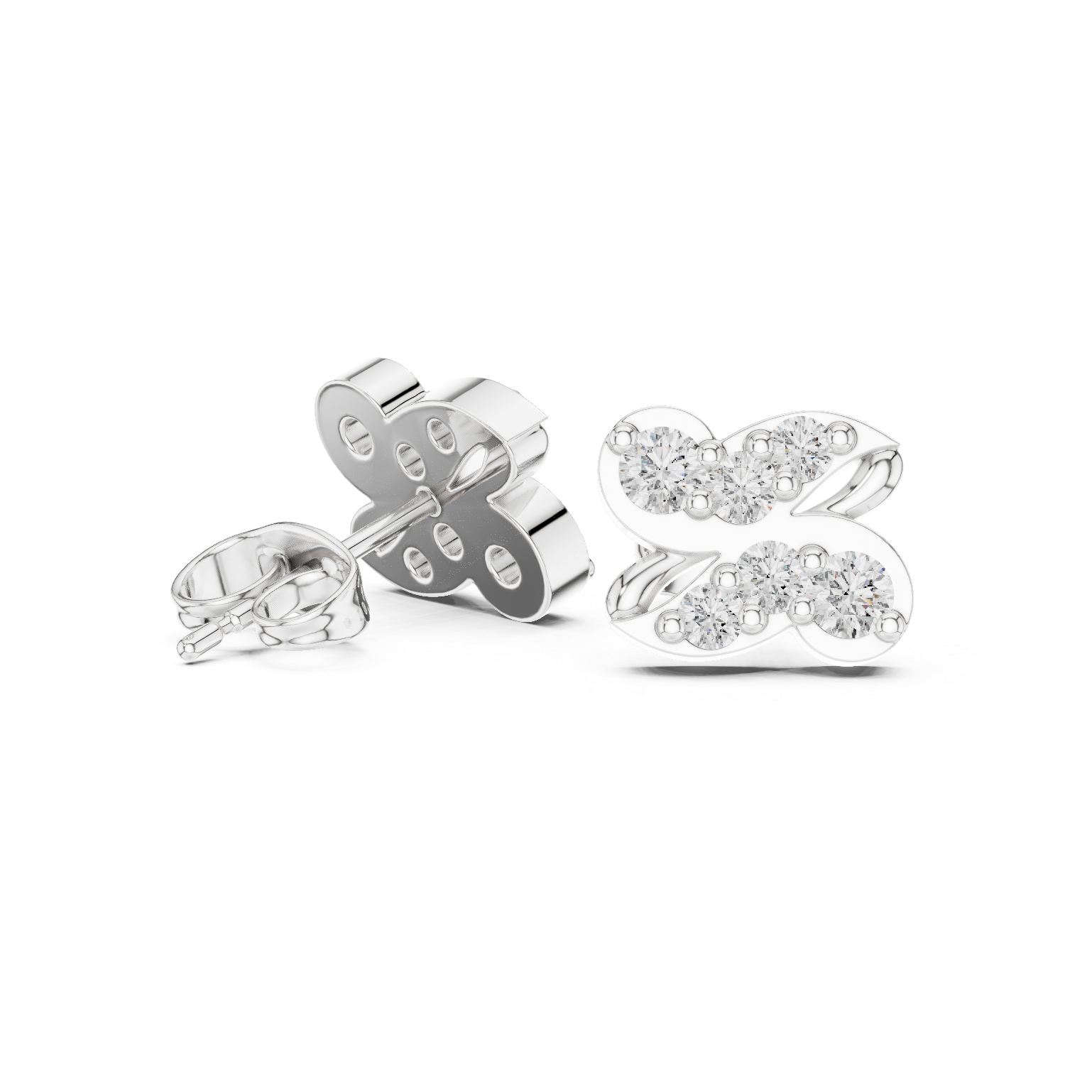 Cluster Diamond Stud Earrings