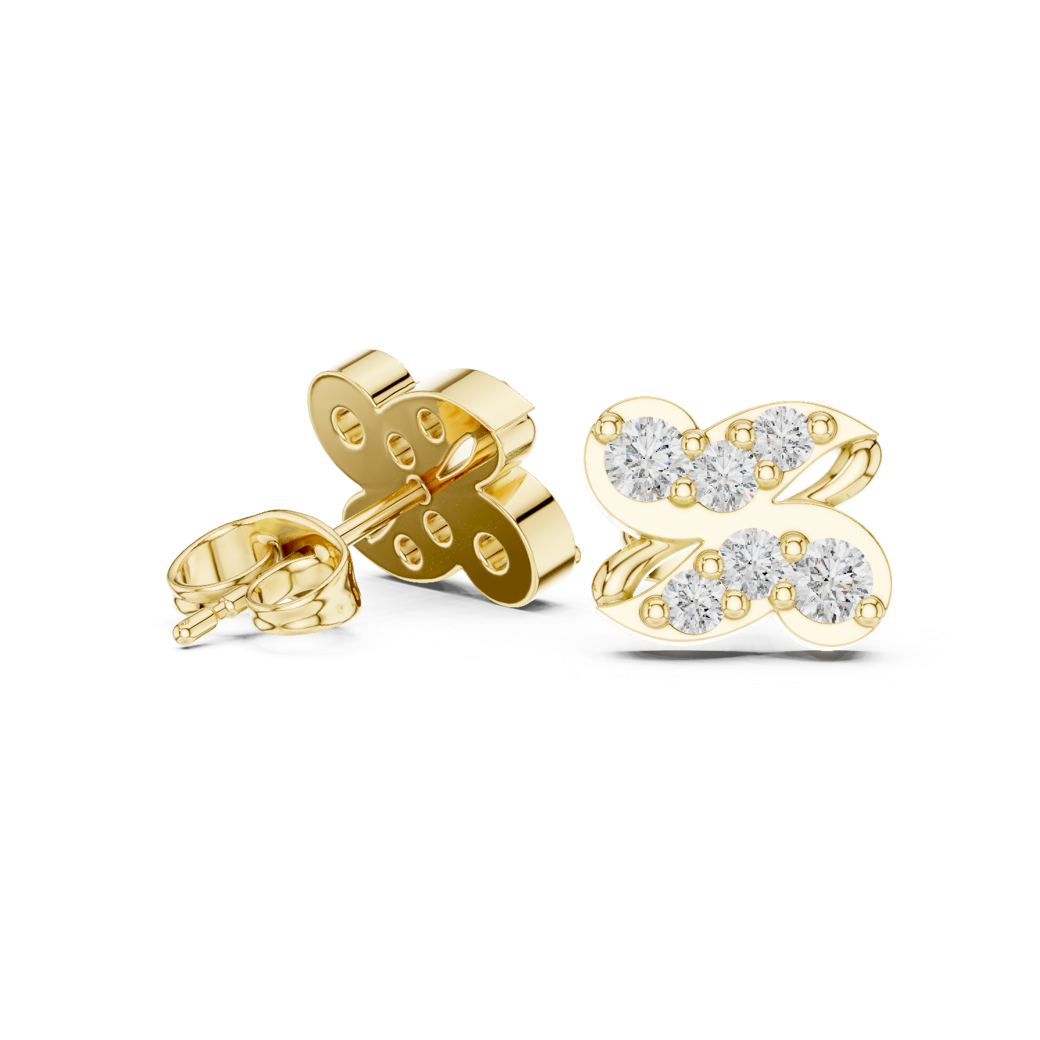 Cluster Diamond Stud Earrings