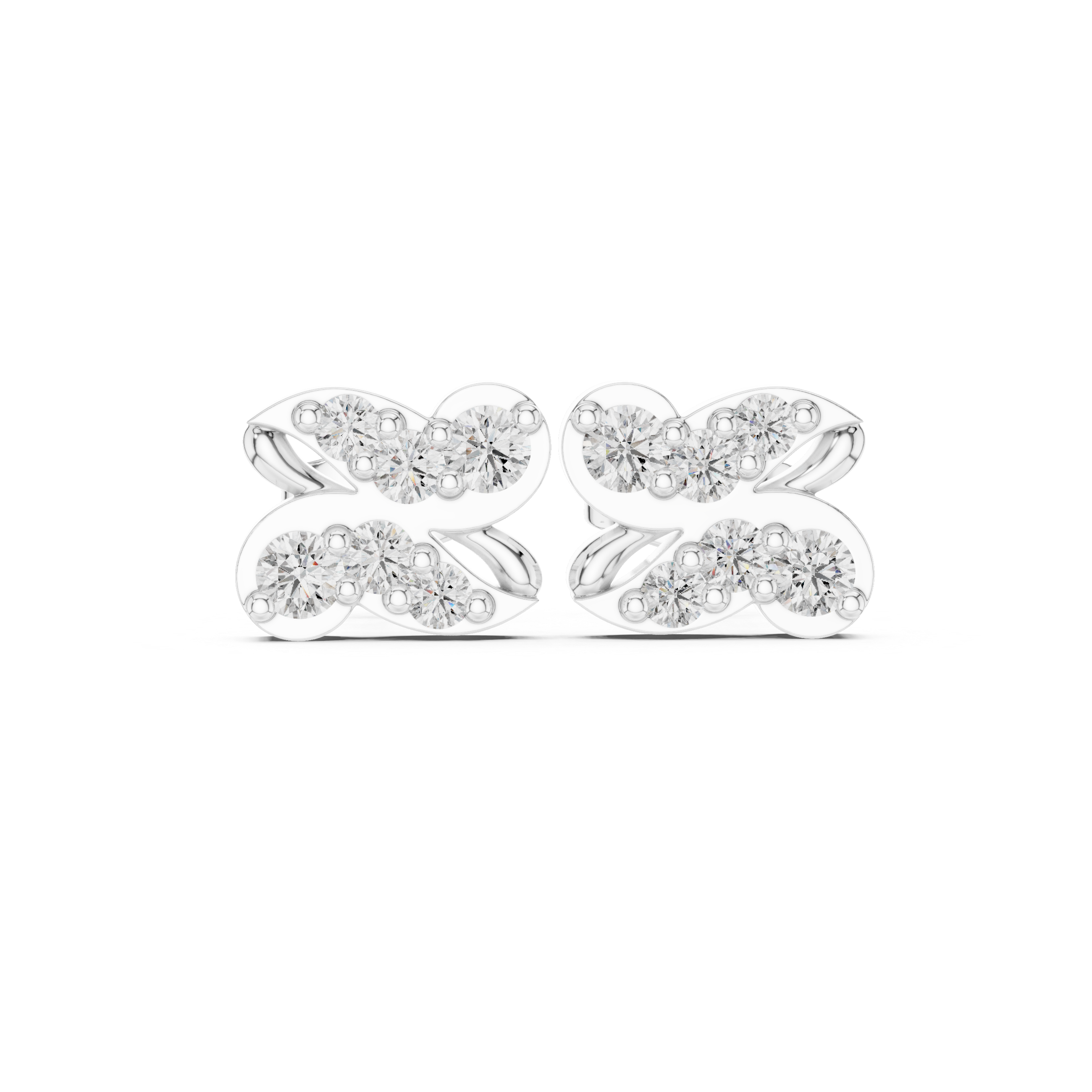 Cluster Diamond Stud Earrings