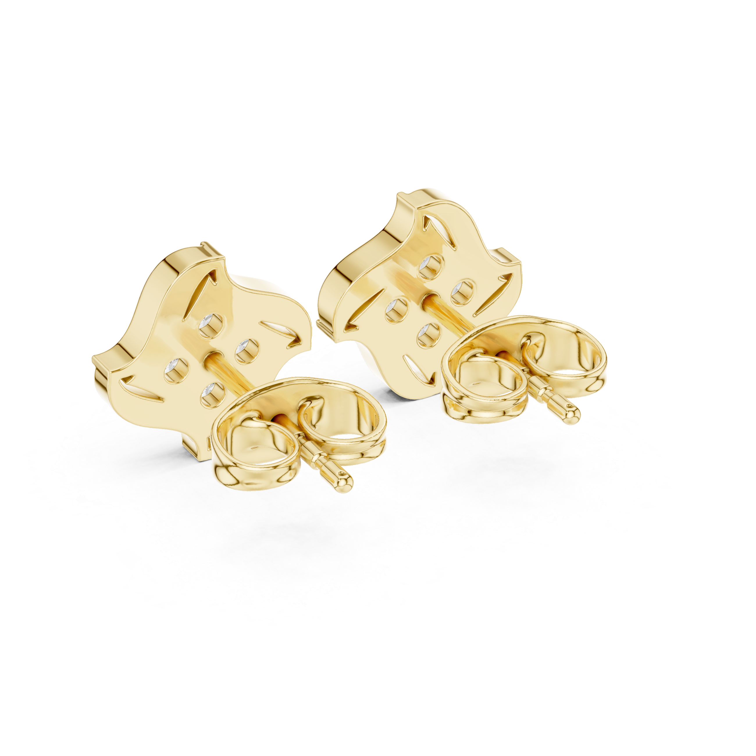 Luxury Wave Diamond Stud Earrings