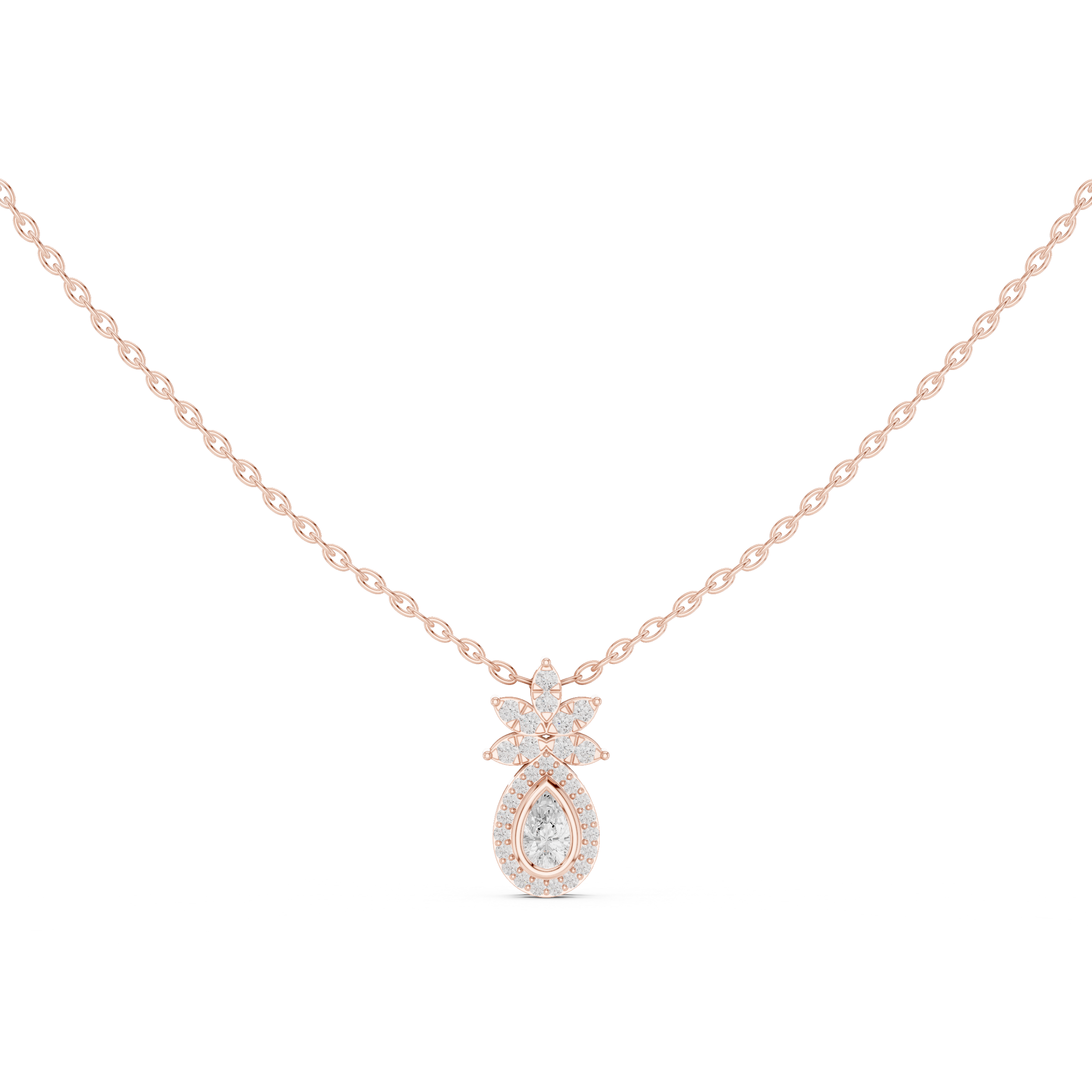 Luxury Pear Halo Pendant