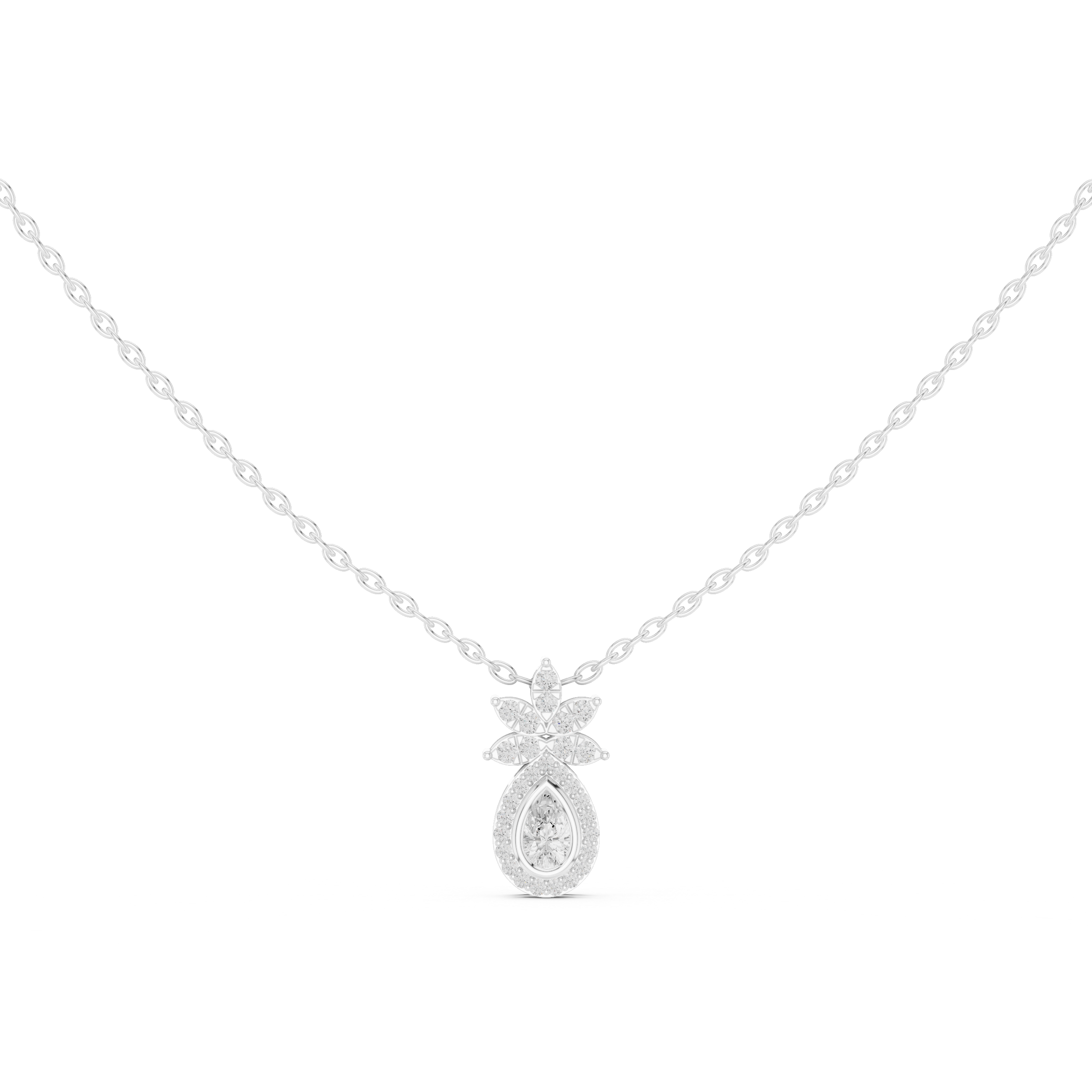 Luxury Pear Halo Pendant
