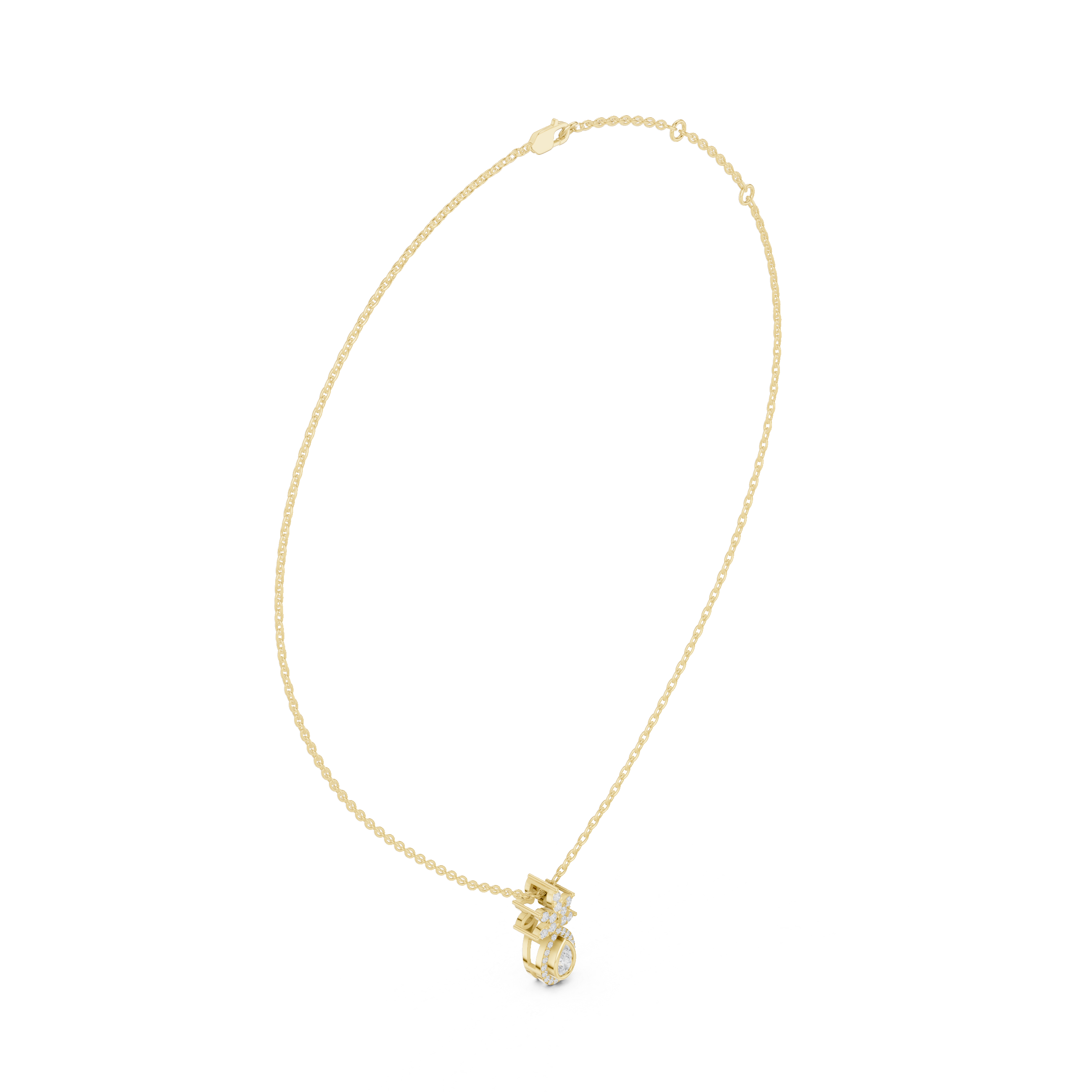 Luxury Pear Halo Pendant