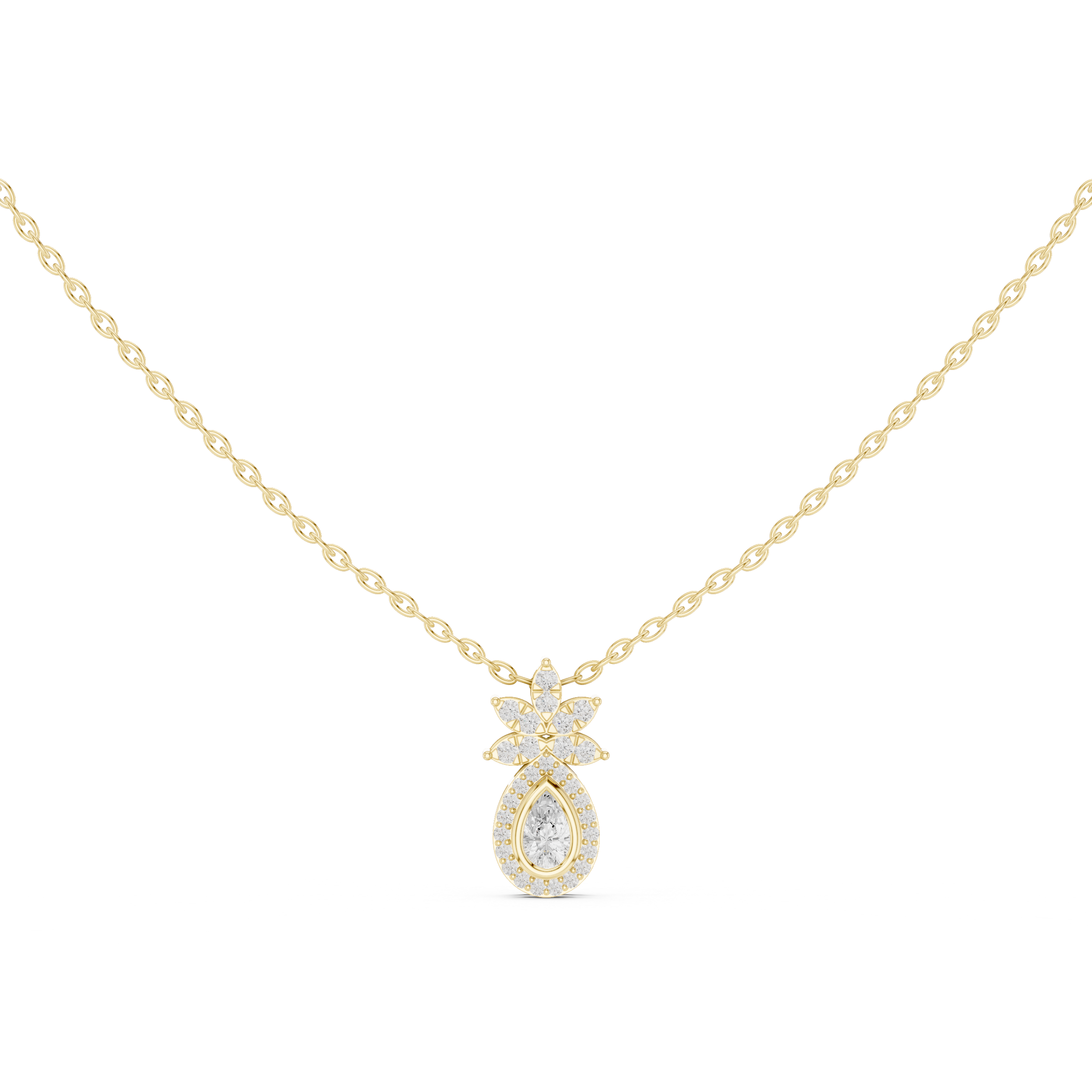 Luxury Pear Halo Pendant