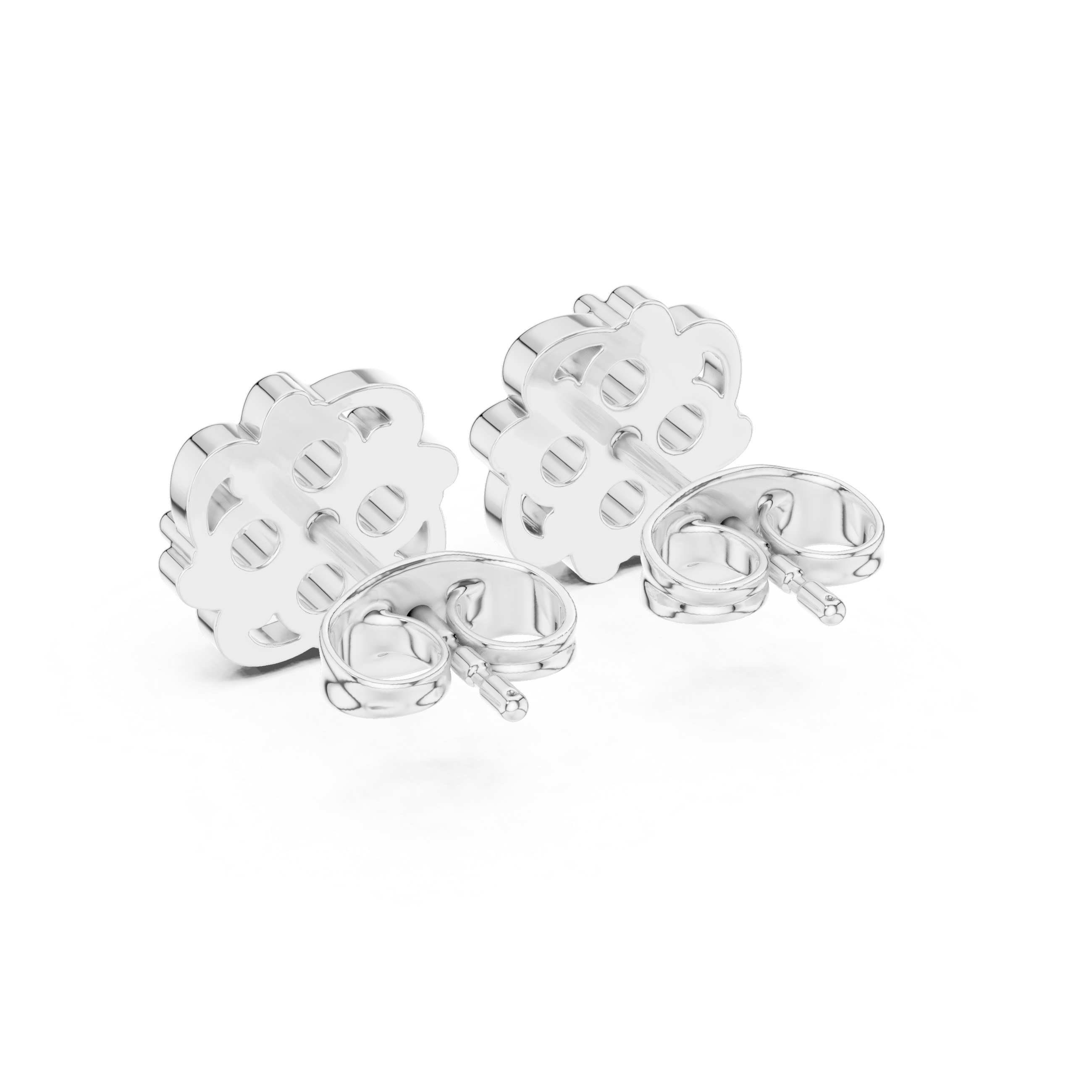Luxury Floral Diamond Stud Earrings